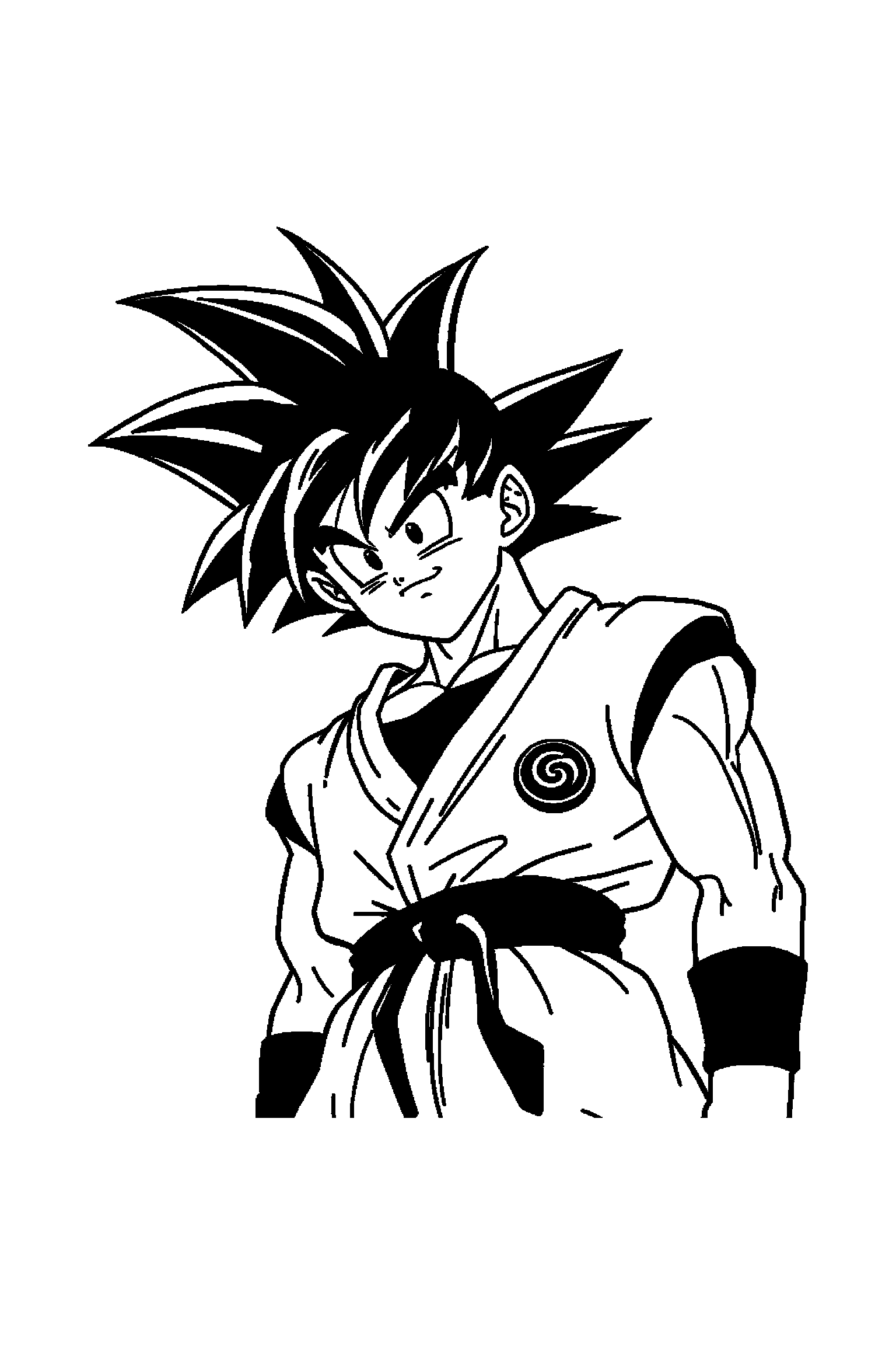 Coloriage Dragon Ball gratuit à imprimer - Vegeta debout avec les deux bras visibles et bien attachés au corps Coloriage Dragon Ball gratuit à imprimer : Vegeta debout avec les deux bras visibles et bien attachés au corps