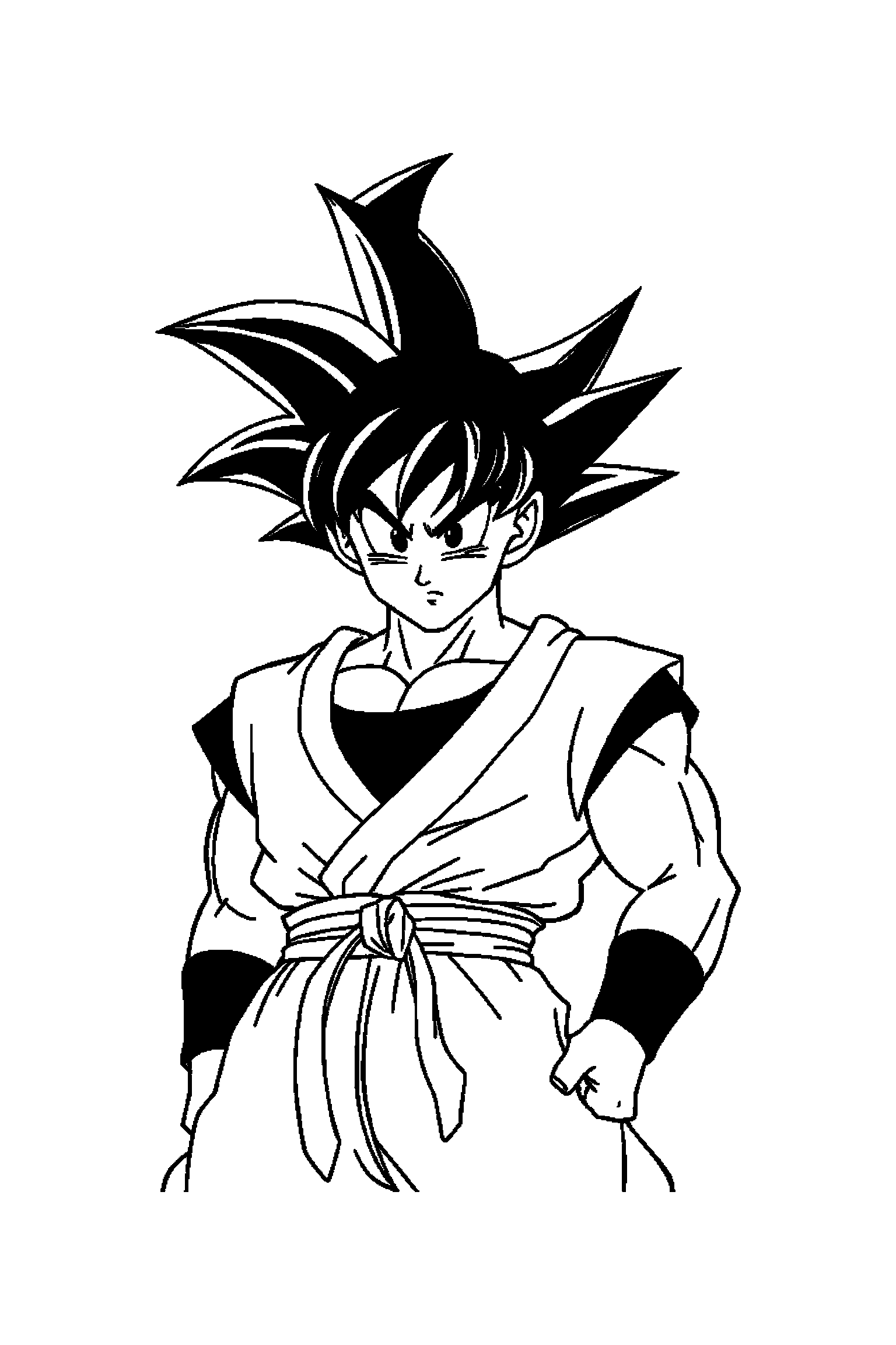 Coloriage Dragon Ball gratuit à imprimer - portrait facile avec Gohan et de grands contours Coloriage Dragon Ball gratuit à imprimer : portrait facile avec Gohan et de grands contours