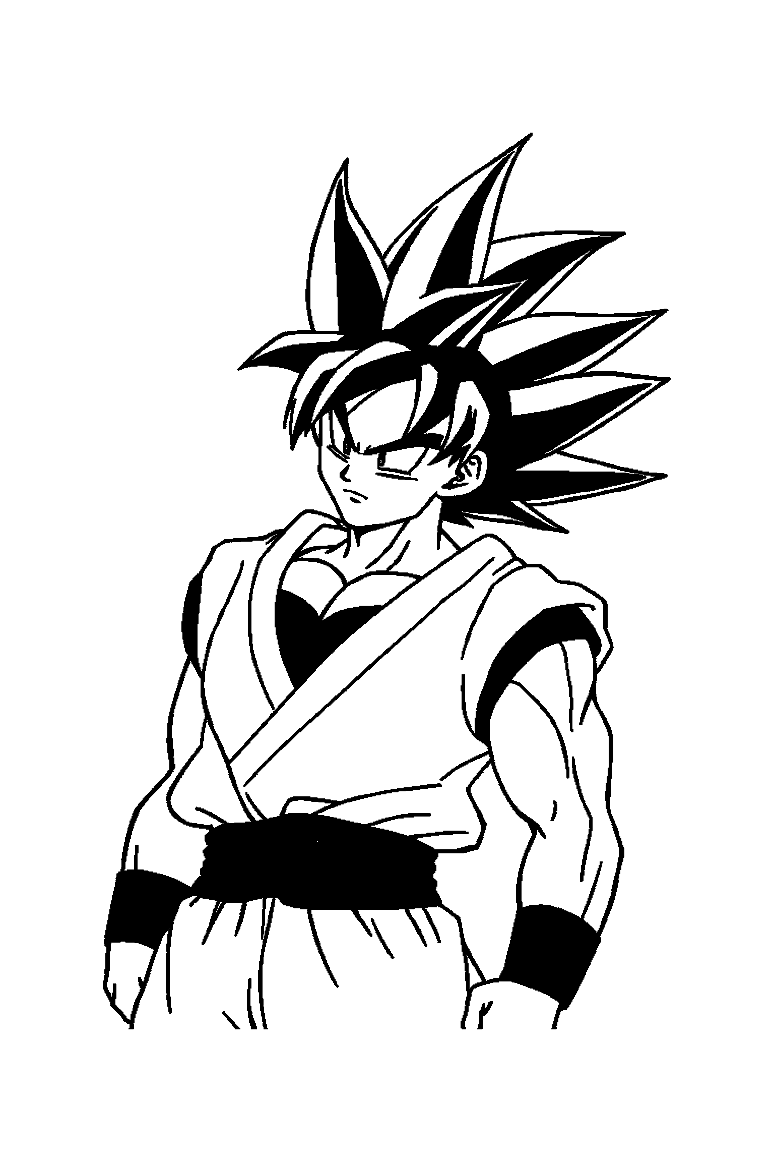 Coloriage Dragon Ball gratuit à imprimer - Vegeta qui danse sans décor compliqué Coloriage Dragon Ball gratuit à imprimer : Vegeta qui danse sans décor compliqué