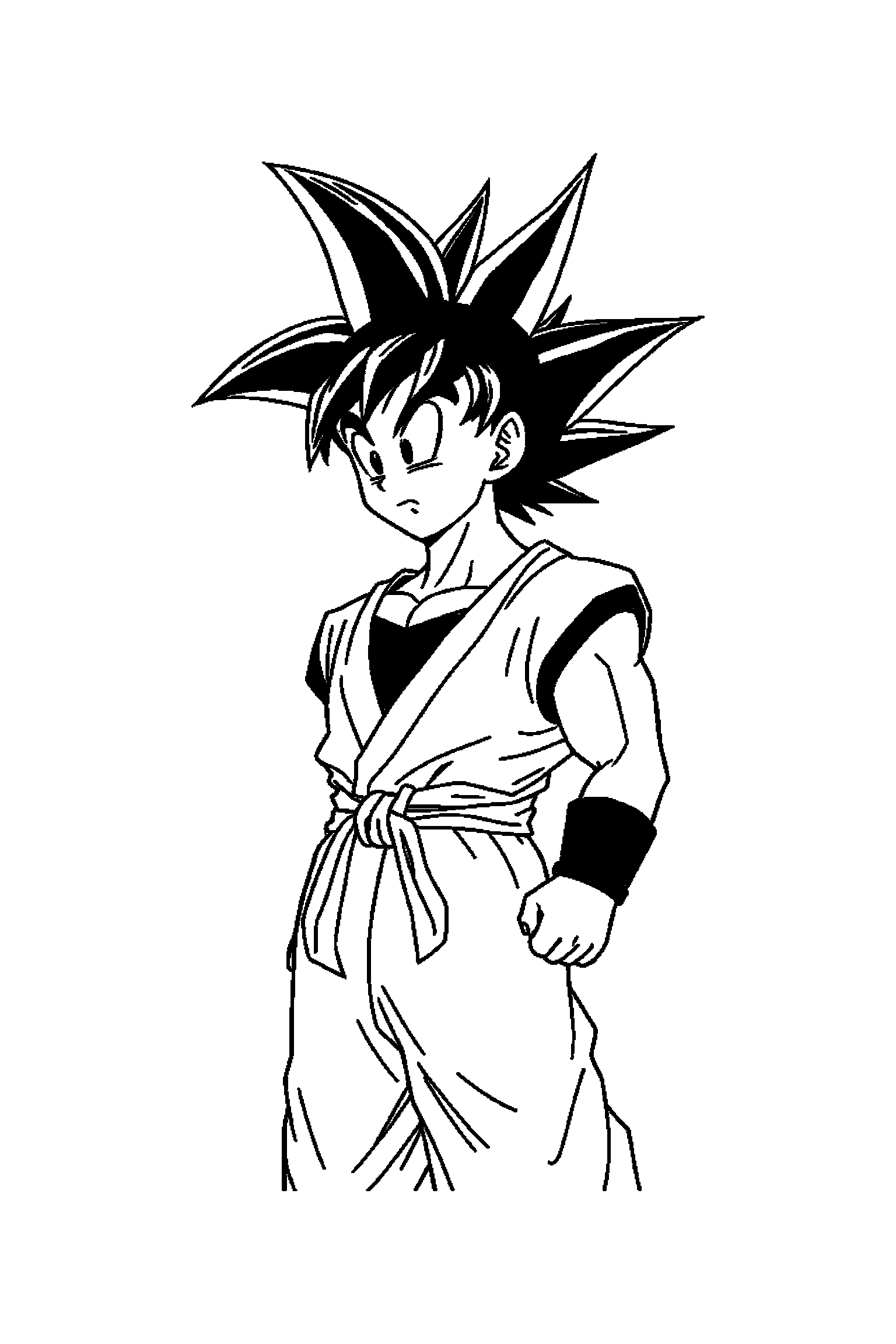 Coloriage Dragon Ball gratuit à imprimer - Gohan avec nuages autour de lui Coloriage Dragon Ball gratuit à imprimer : Gohan avec nuages autour de lui