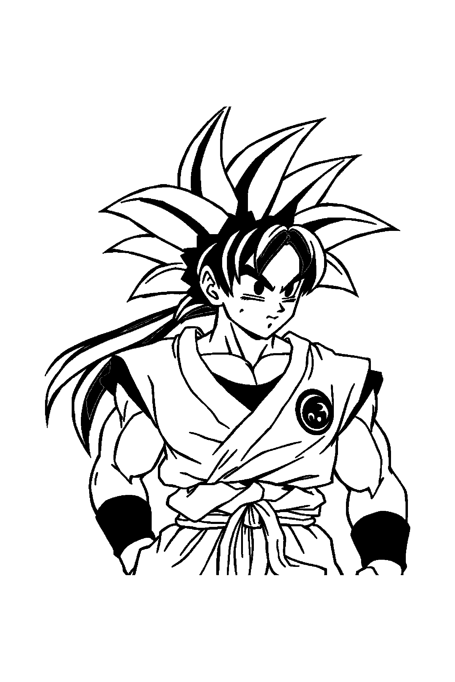 Coloriage Dragon Ball gratuit à imprimer - Piccolo posé au centre de la page Coloriage Dragon Ball gratuit à imprimer : Piccolo posé au centre de la page