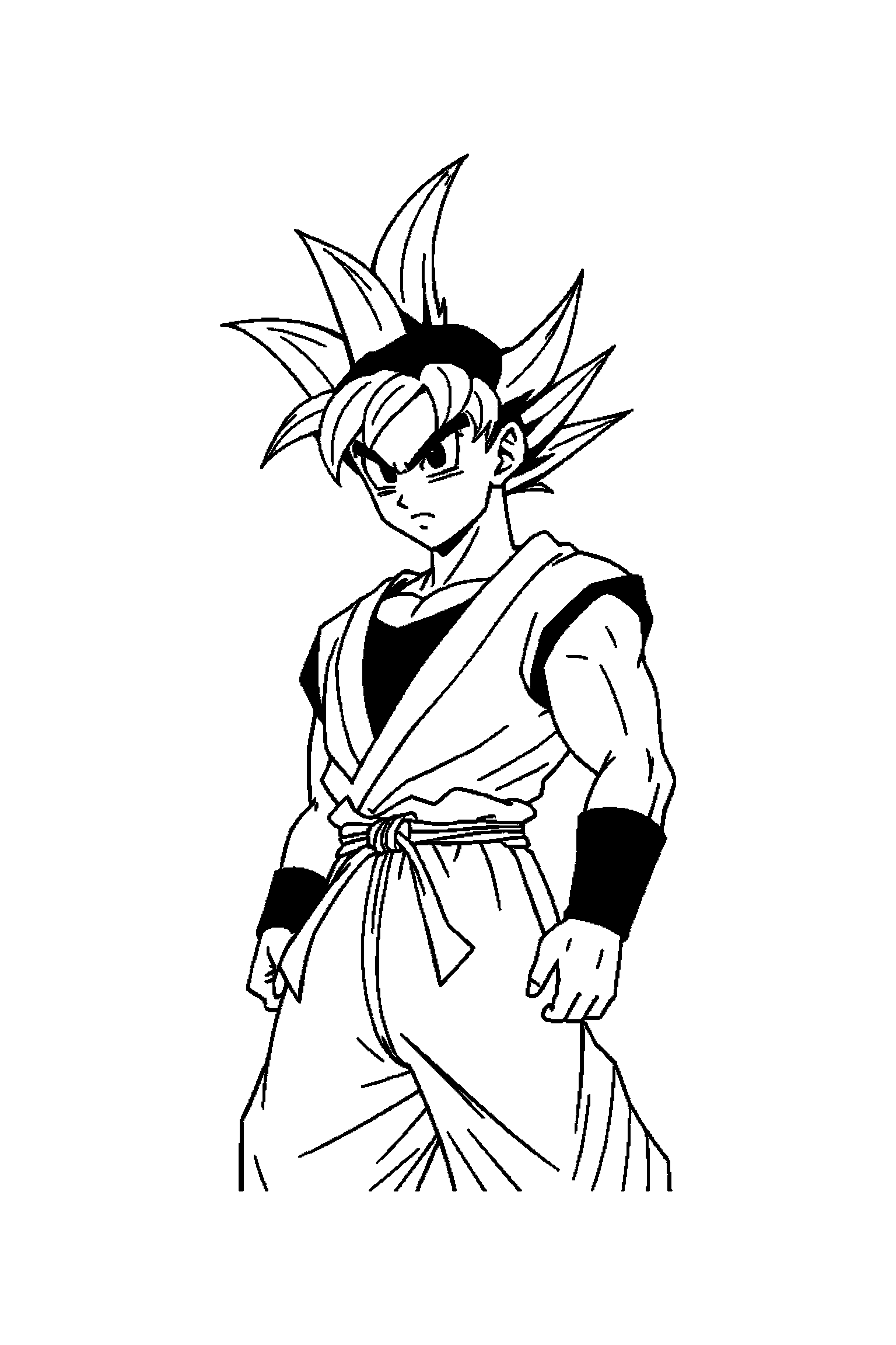 Coloriage Dragon Ball gratuit à imprimer - un guerrier saiyan tenant une fleur Coloriage Dragon Ball gratuit à imprimer : un guerrier saiyan tenant une fleur