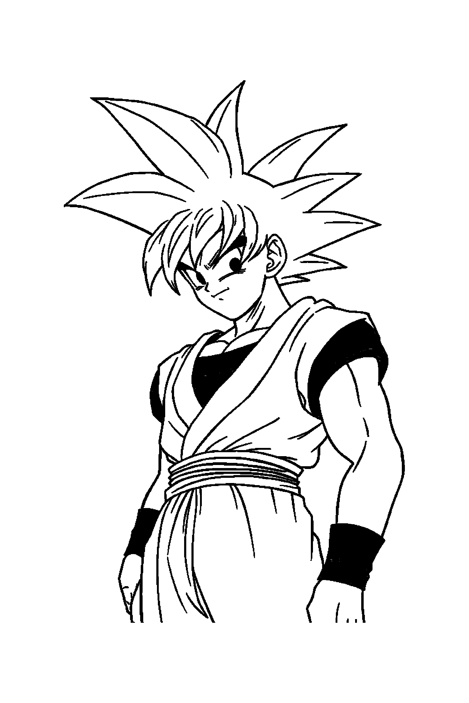 Coloriage Dragon Ball gratuit à imprimer - Goku avec un ballon rond Coloriage Dragon Ball gratuit à imprimer : Goku avec un ballon rond
