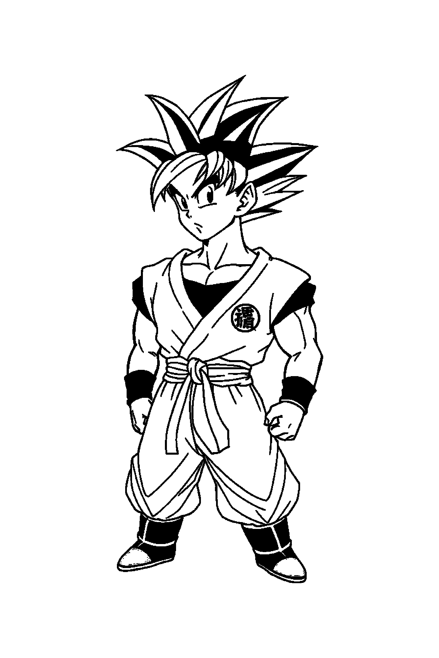 Coloriage Dragon Ball gratuit à imprimer - Gohan avec un cadeau fermé Coloriage Dragon Ball gratuit à imprimer : Gohan avec un cadeau fermé