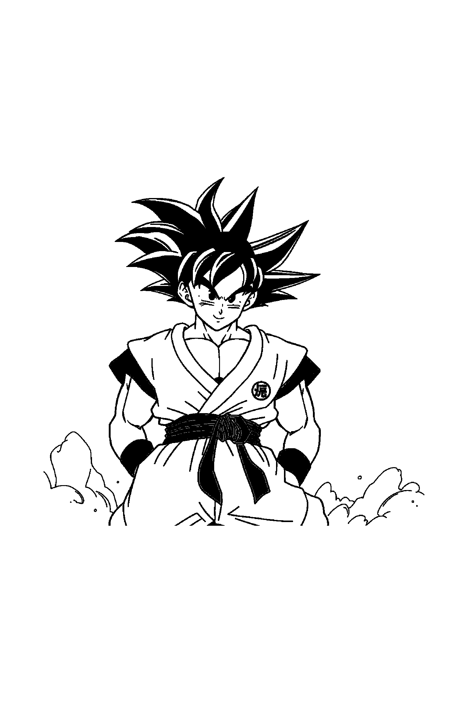 Coloriage Dragon Ball gratuit à imprimer - un guerrier saiyan qui dort paisiblement Coloriage Dragon Ball gratuit à imprimer : un guerrier saiyan qui dort paisiblement