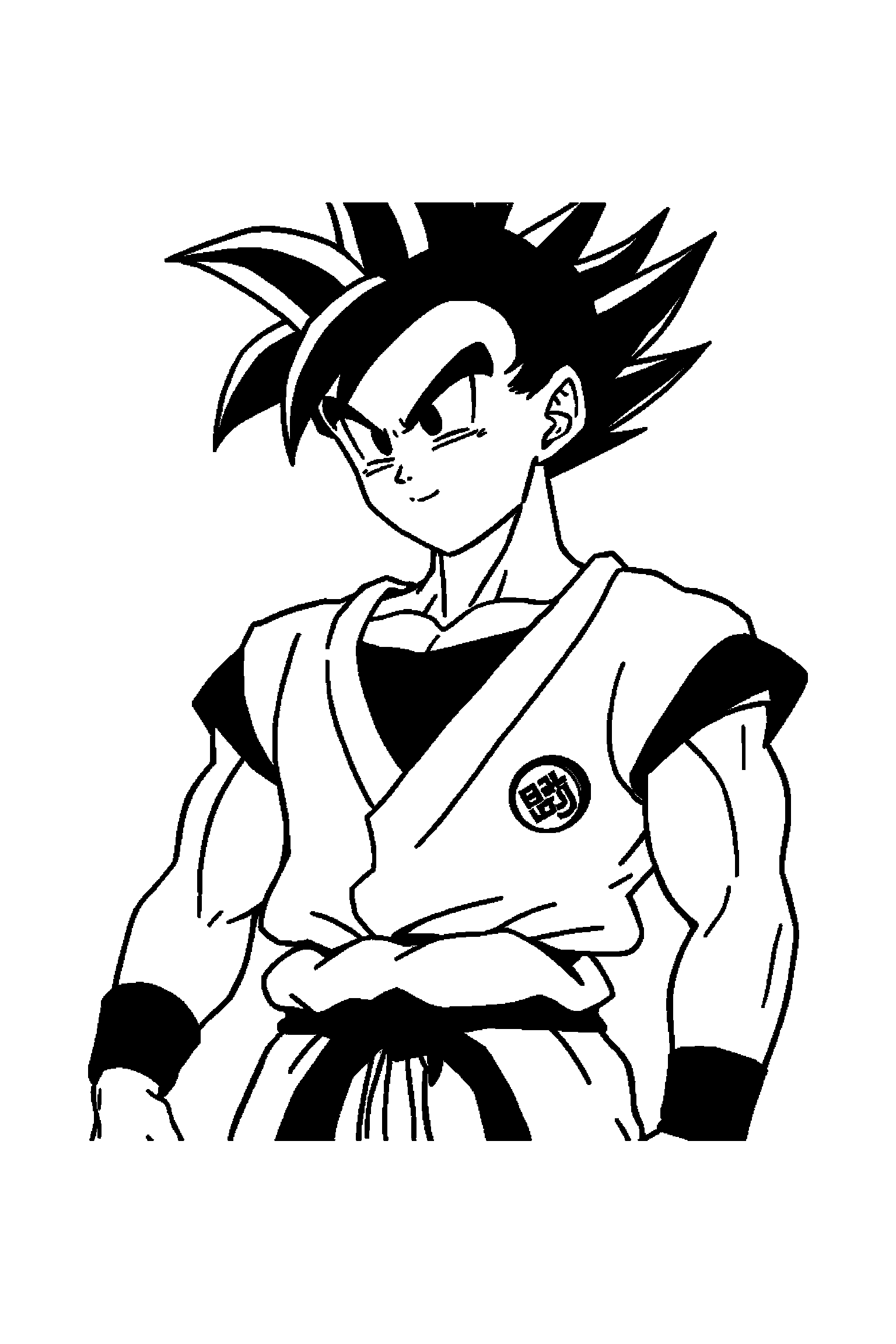 Coloriage Dragon Ball gratuit à imprimer - Vegeta qui montre un bâton avec un bras bien attaché au corps Coloriage Dragon Ball gratuit à imprimer : Vegeta qui montre un bâton avec un bras bien attaché au corps