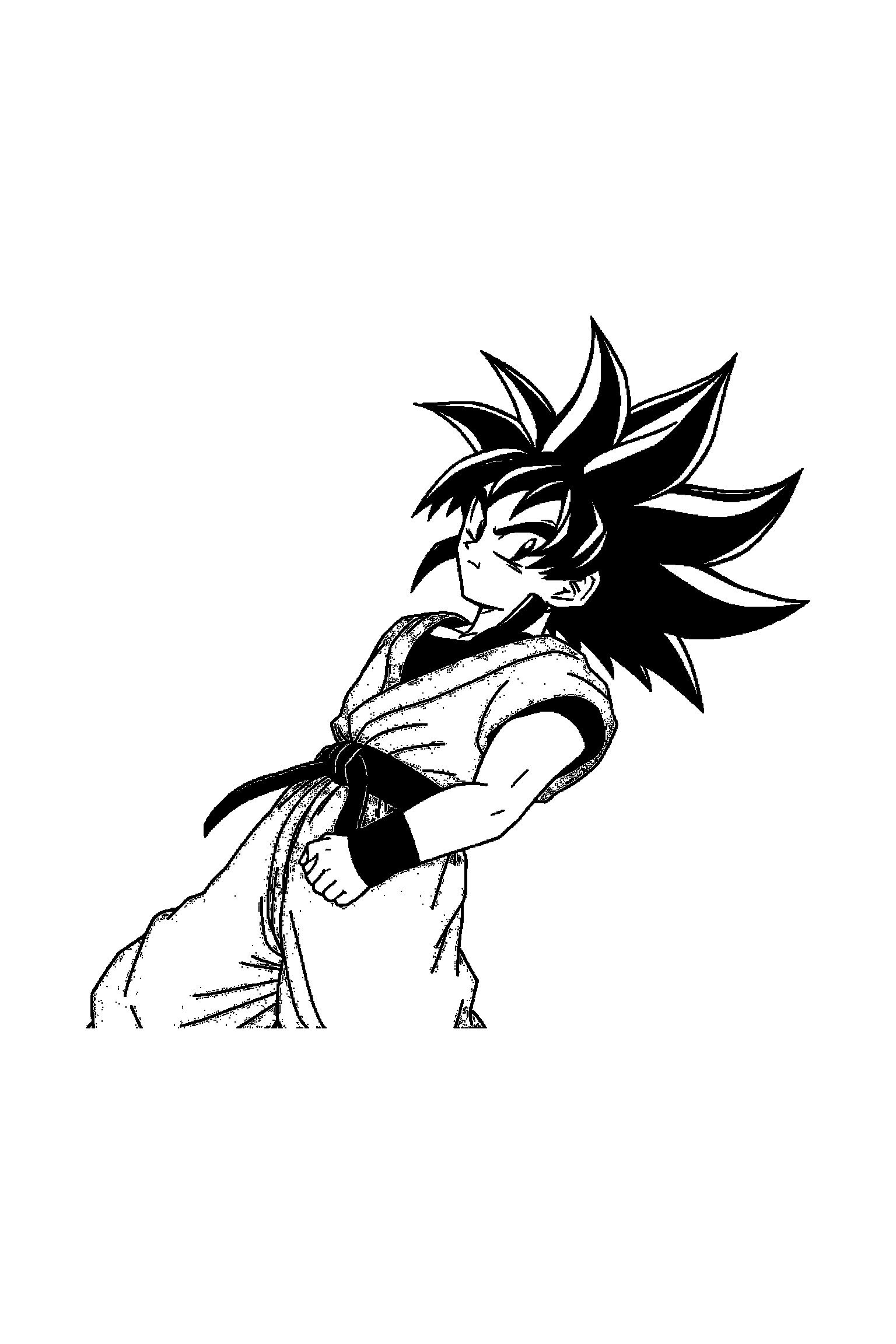 Coloriage Dragon Ball gratuit à imprimer - Vegeta tenant un bâton devant lui Coloriage Dragon Ball gratuit à imprimer : Vegeta tenant un bâton devant lui
