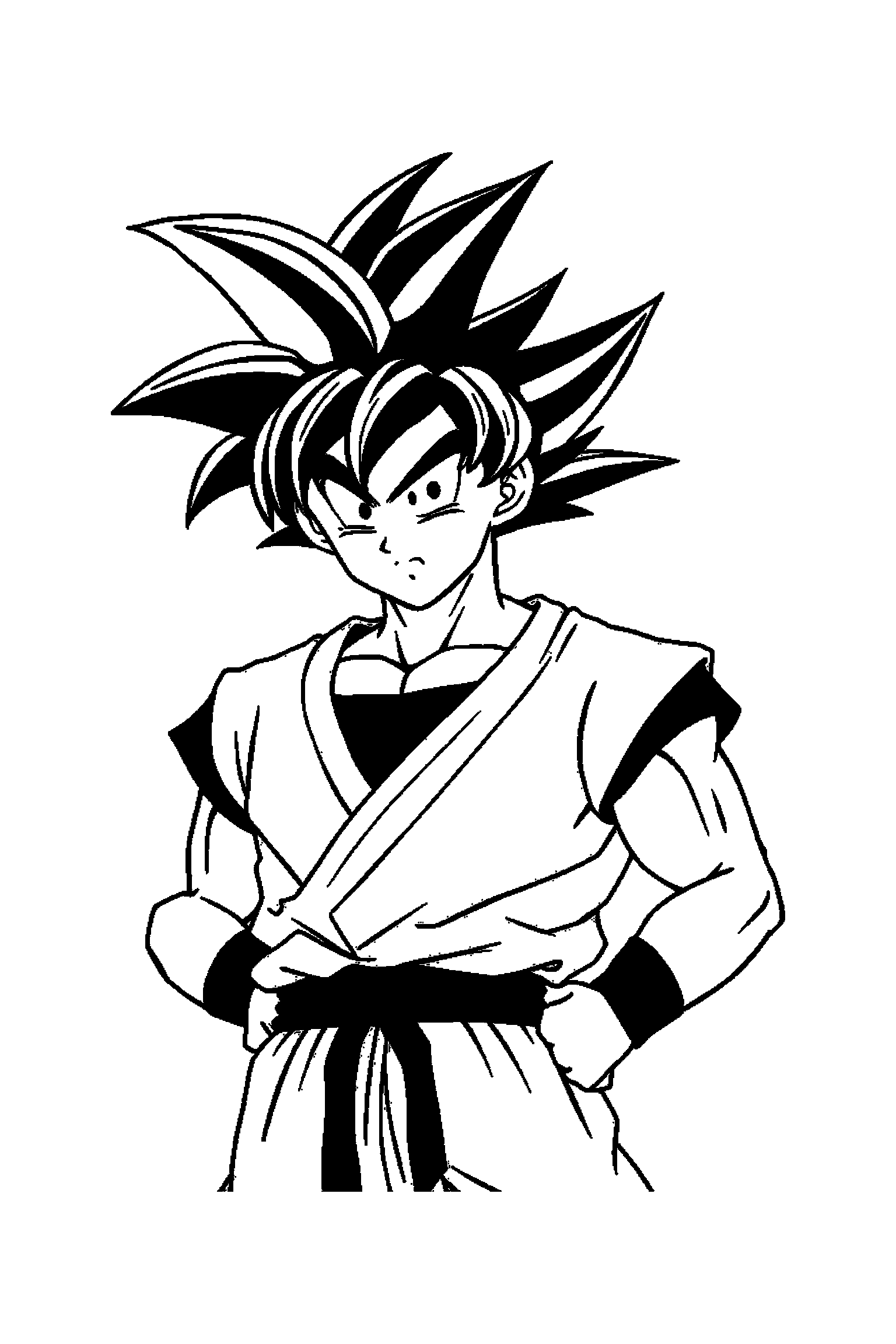 Coloriage Dragon Ball gratuit à imprimer - un guerrier saiyan prêt pour une aventure Coloriage Dragon Ball gratuit à imprimer : un guerrier saiyan prêt pour une aventure