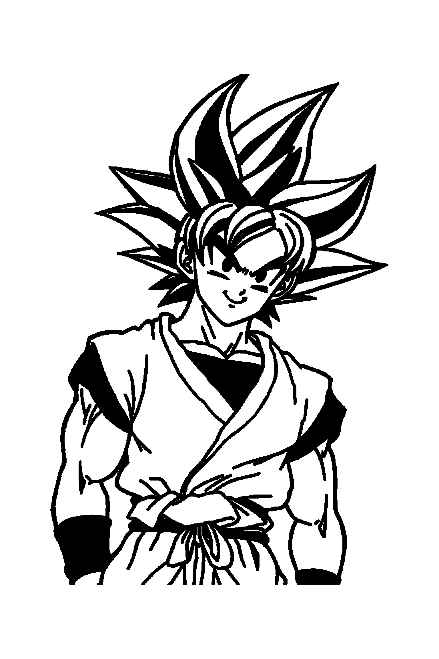 Coloriage Dragon Ball gratuit à imprimer - Vegeta avec une expression joyeuse Coloriage Dragon Ball gratuit à imprimer : Vegeta avec une expression joyeuse