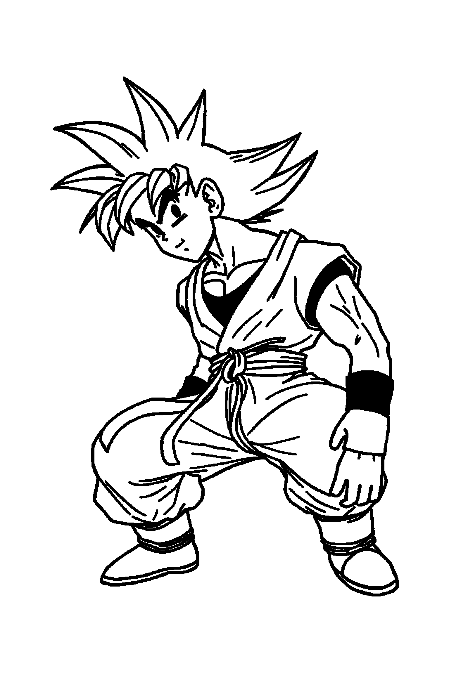 Coloriage Dragon Ball gratuit à imprimer - Goku dans un tournoi d'arts martiaux Coloriage Dragon Ball gratuit à imprimer : Goku dans un tournoi d'arts martiaux