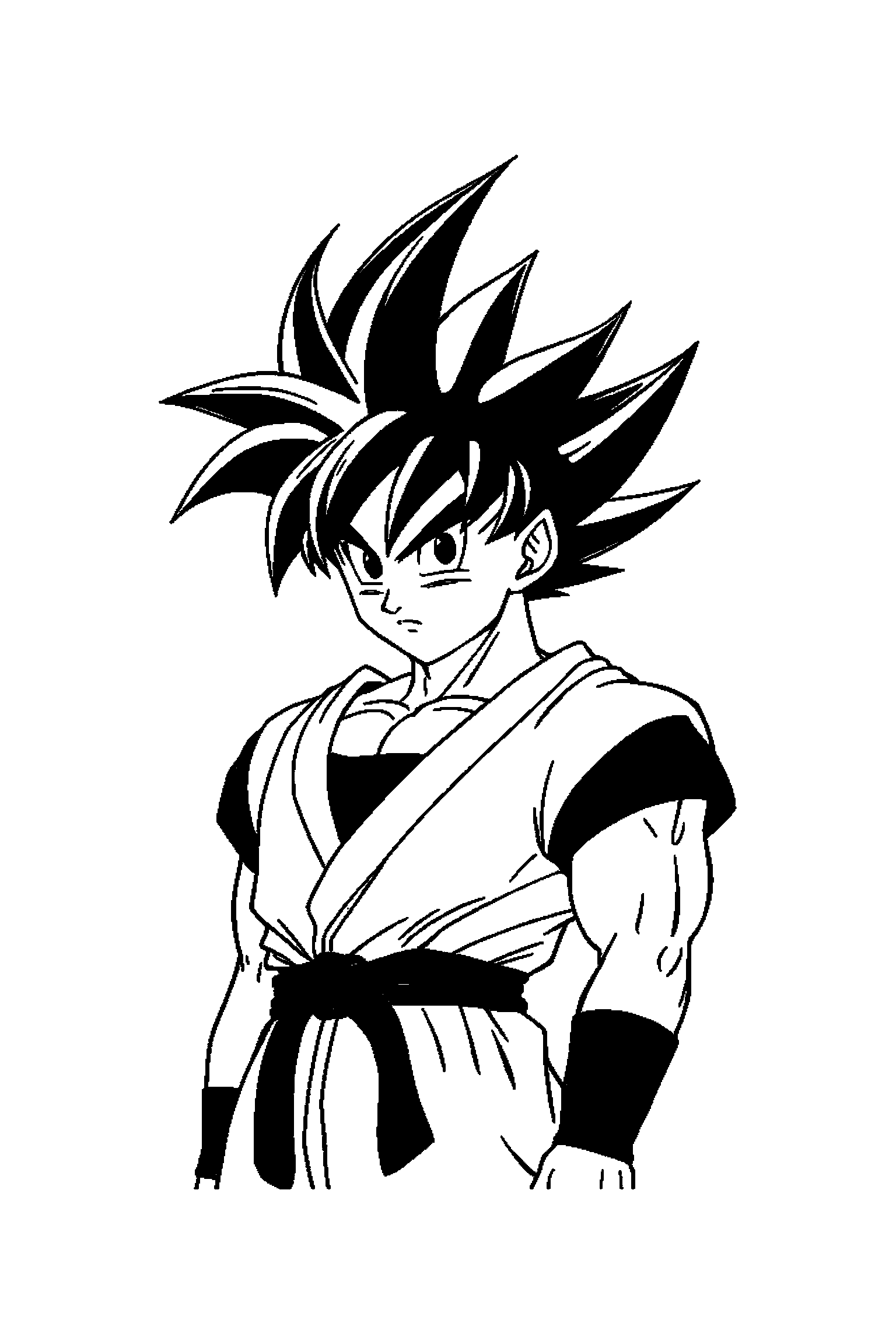 Coloriage Dragon Ball gratuit à imprimer - Vegeta avec un bâton et des motifs éclairs Coloriage Dragon Ball gratuit à imprimer : Vegeta avec un bâton et des motifs éclairs