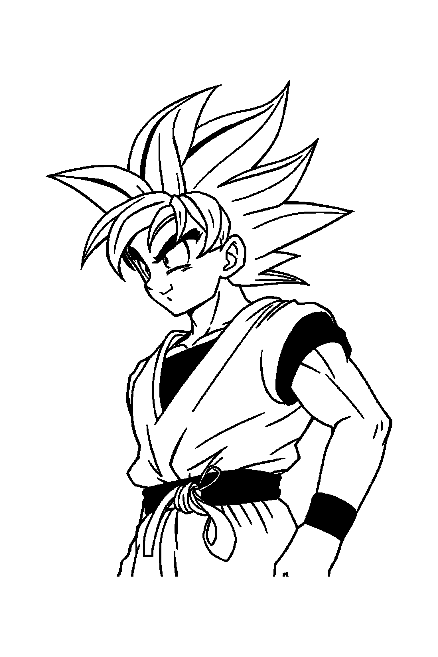 Coloriage Dragon Ball gratuit à imprimer - Piccolo avec un décor d'arrière-plan Coloriage Dragon Ball gratuit à imprimer : Piccolo avec un décor d'arrière-plan