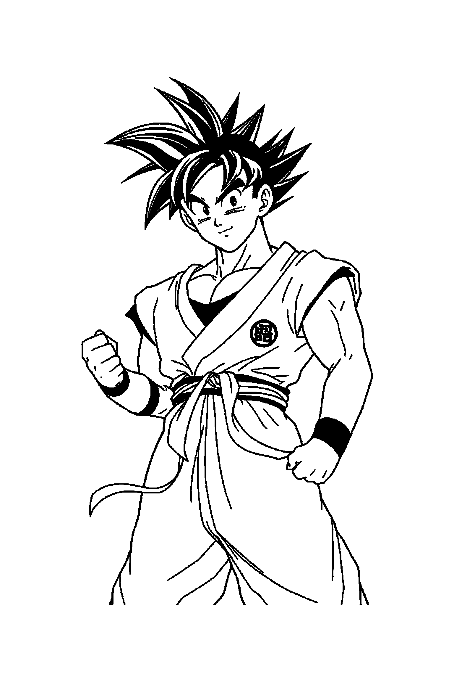 Coloriage Dragon Ball gratuit à imprimer - Gohan entouré par des motifs nuages Coloriage Dragon Ball gratuit à imprimer : Gohan entouré par des motifs nuages
