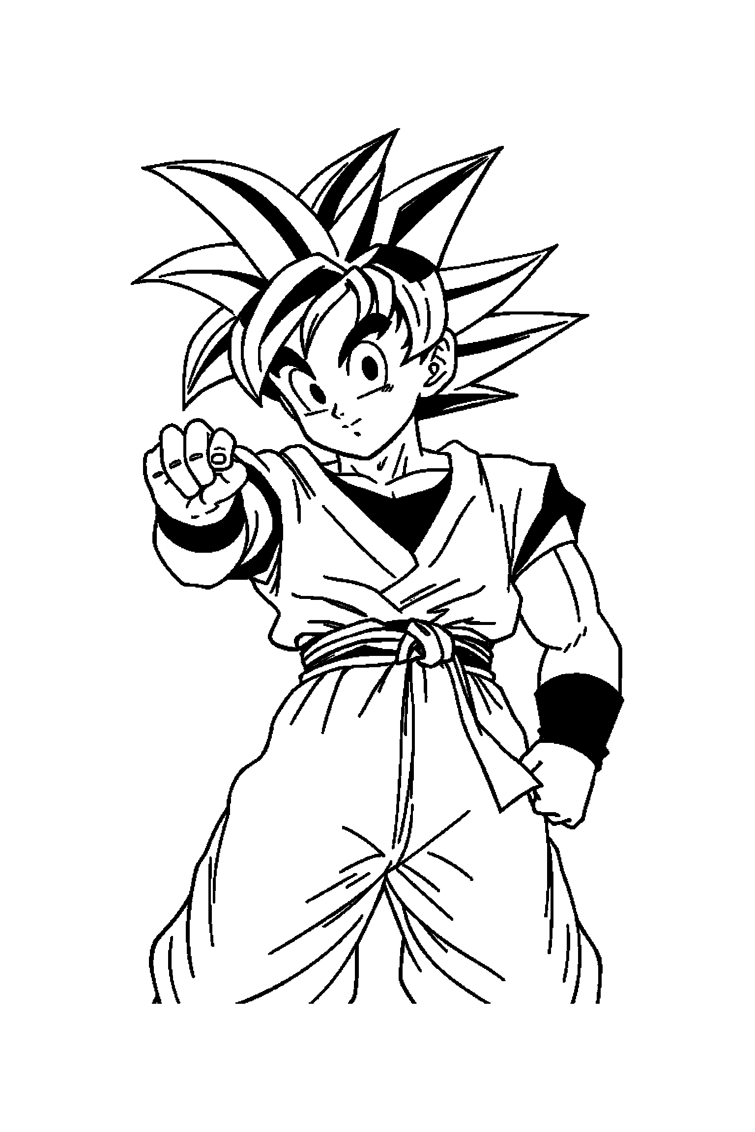 Coloriage Dragon Ball gratuit à imprimer - Goku dans un tournoi d'arts martiaux avec plusieurs détails Coloriage Dragon Ball gratuit à imprimer : Goku dans un tournoi d'arts martiaux avec plusieurs détails