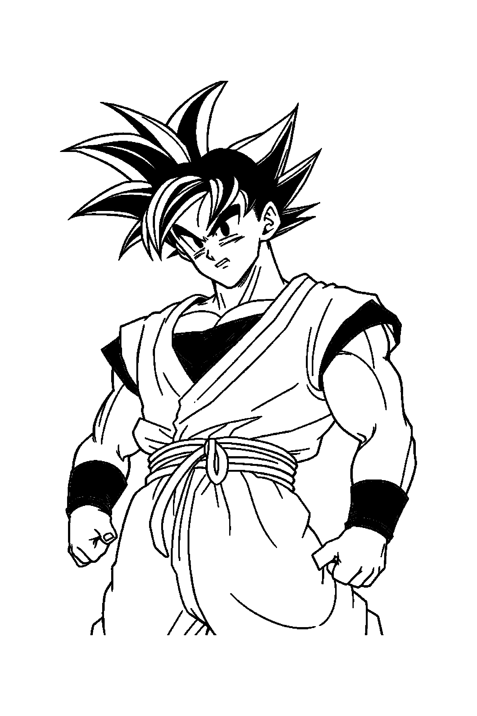 Coloriage Dragon Ball gratuit à imprimer - Piccolo au centre d'un décor riche mais lisible Coloriage Dragon Ball gratuit à imprimer : Piccolo au centre d'un décor riche mais lisible