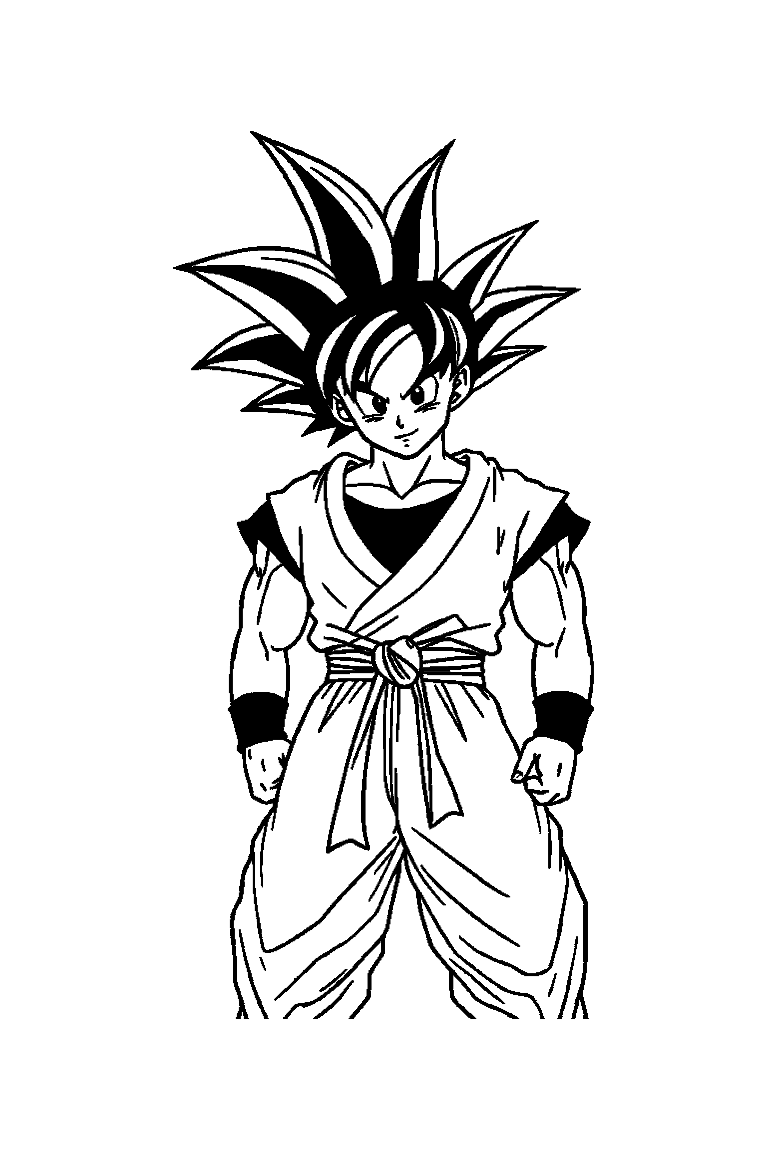 Coloriage Dragon Ball gratuit à imprimer - Goku dans une petite scène avec une boule de cristal Coloriage Dragon Ball gratuit à imprimer : Goku dans une petite scène avec une boule de cristal