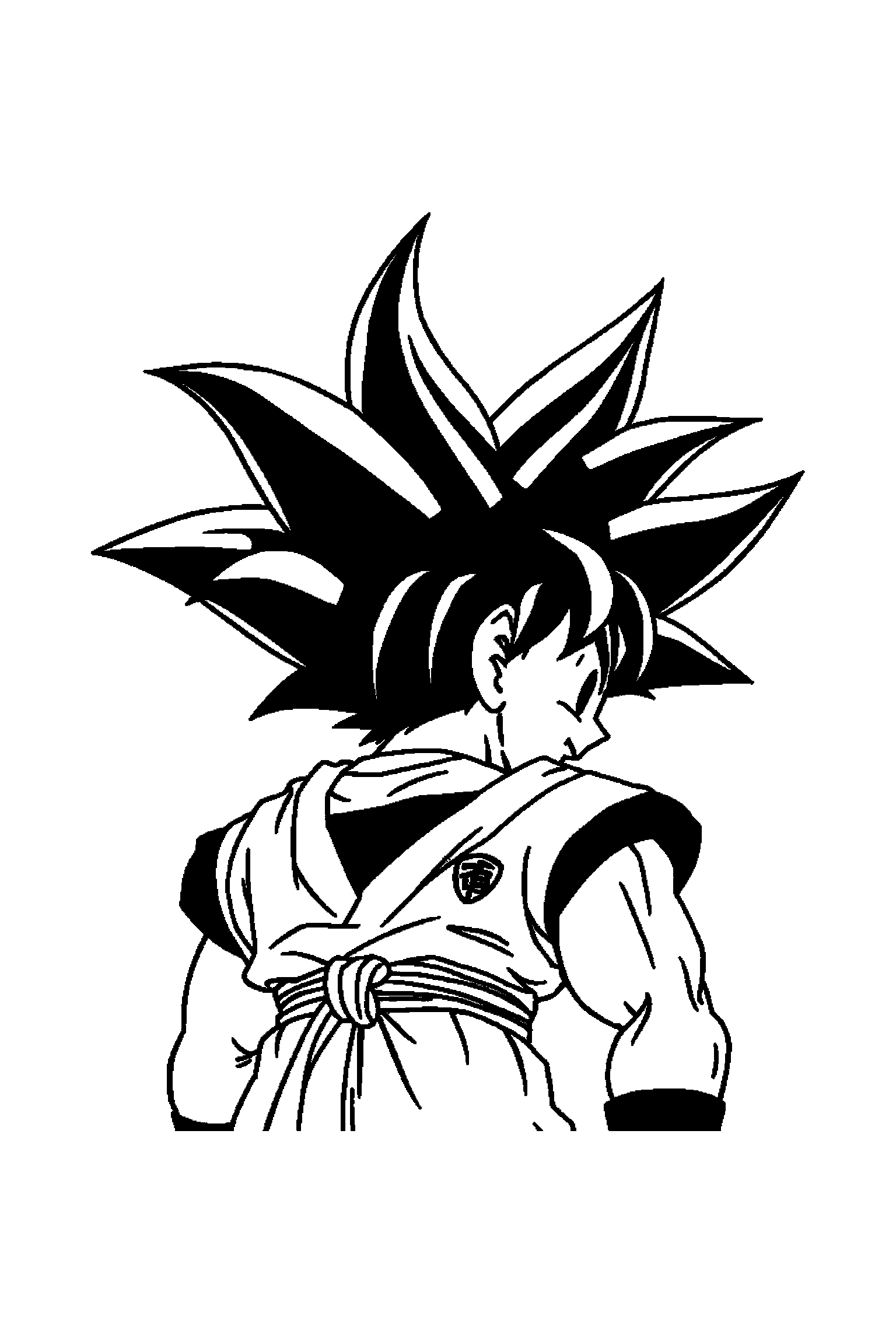 Coloriage Dragon Ball gratuit à imprimer - Goku avec décor détaillé de un tournoi d'arts martiaux Coloriage Dragon Ball gratuit à imprimer : Goku avec décor détaillé de un tournoi d'arts martiaux