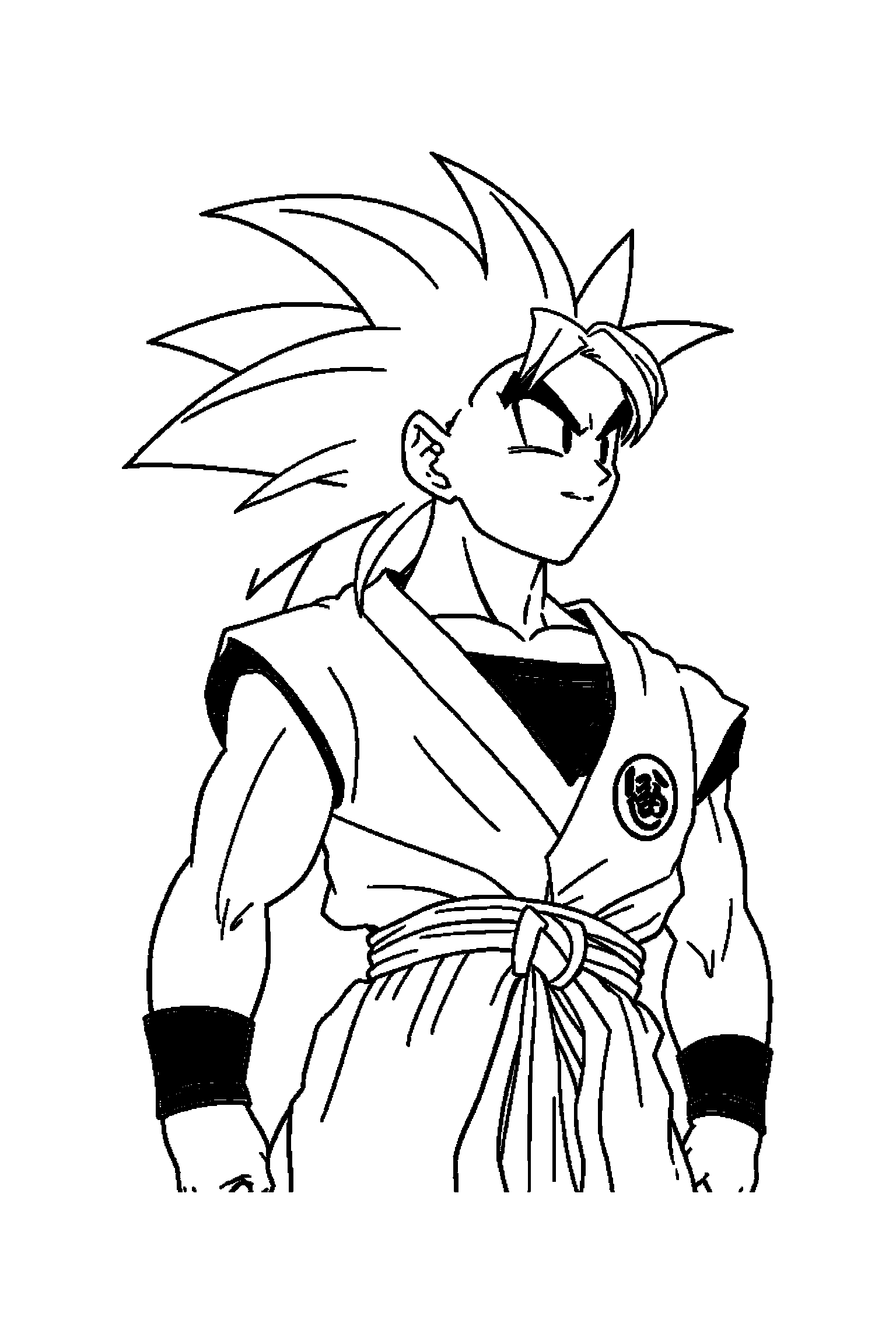 Coloriage Dragon Ball gratuit à imprimer - portrait détaillé de Vegeta avec motifs éclairs Coloriage Dragon Ball gratuit à imprimer : portrait détaillé de Vegeta avec motifs éclairs