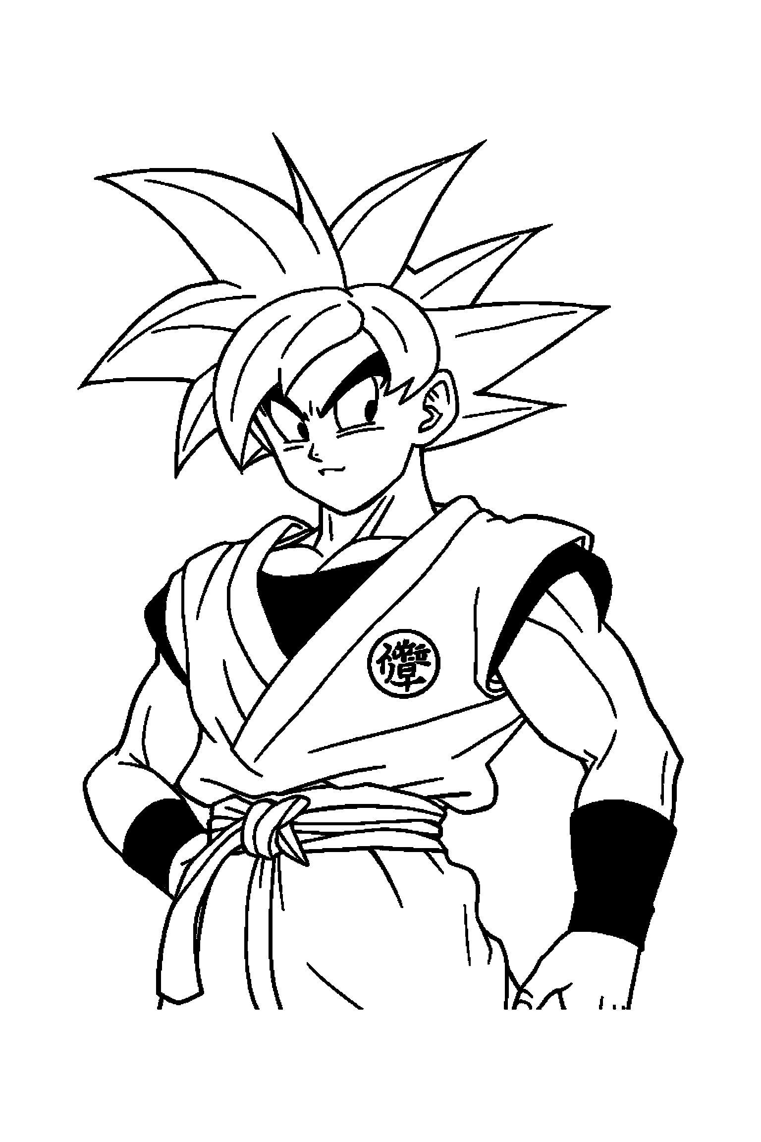 Coloriage Dragon Ball gratuit à imprimer - poster A4 détaillé de Goku avec mandala boules étoilées Coloriage Dragon Ball gratuit à imprimer : poster A4 détaillé de Goku avec mandala boules étoilées