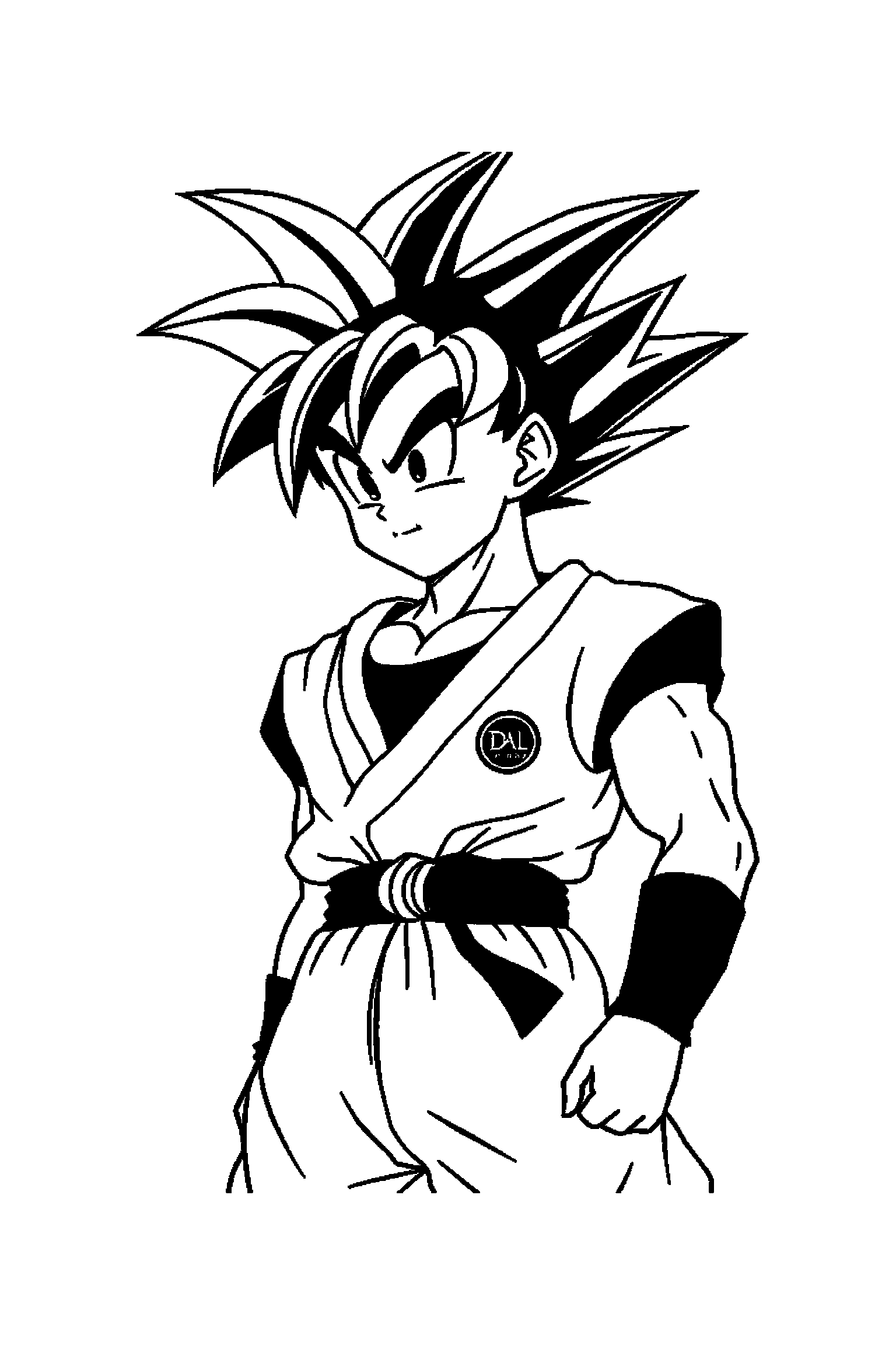 Coloriage Dragon Ball gratuit à imprimer - motif difficile de nuages autour de Gohan Coloriage Dragon Ball gratuit à imprimer : motif difficile de nuages autour de Gohan