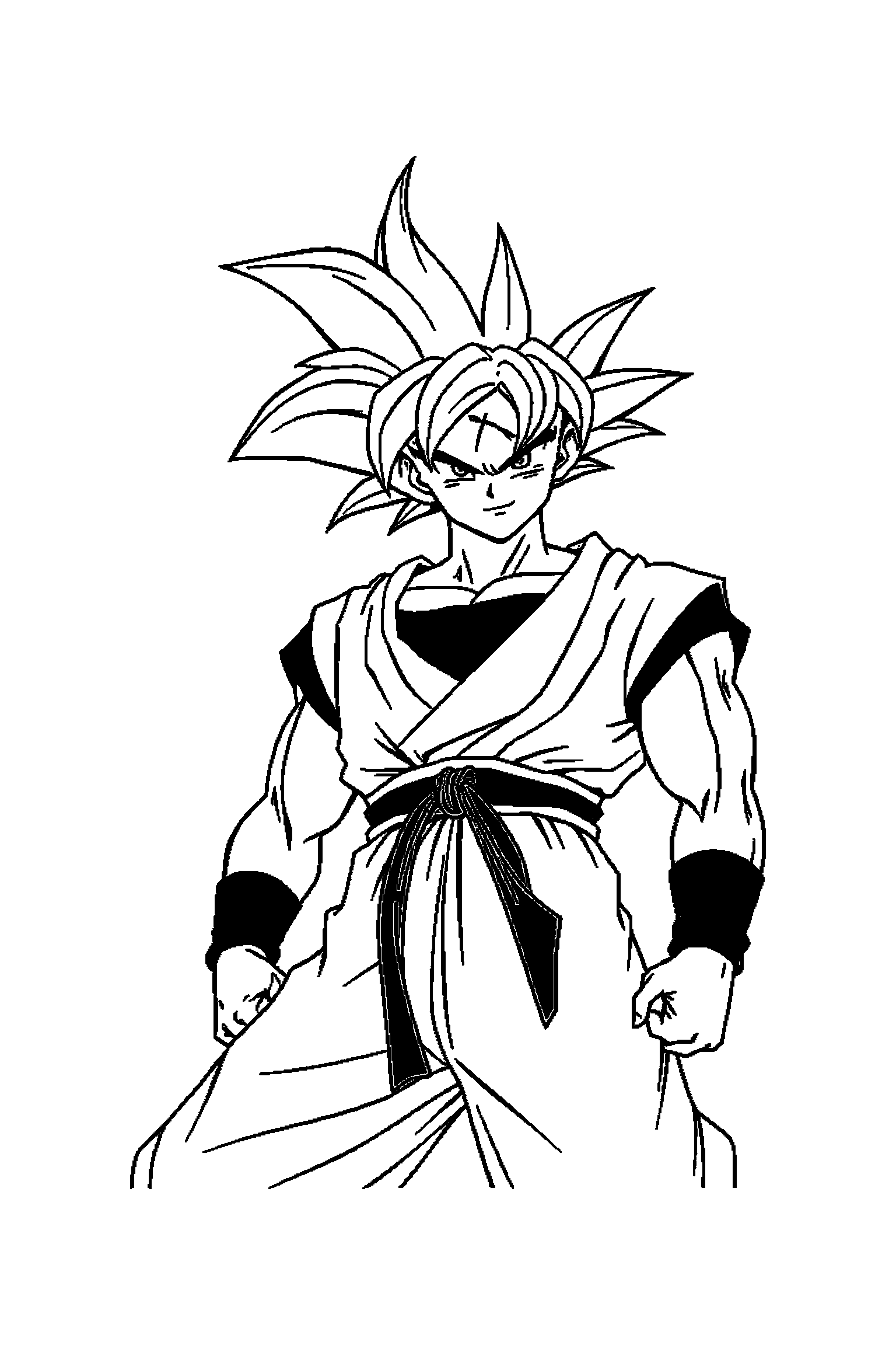 Coloriage Dragon Ball gratuit à imprimer - scène verticale détaillée avec Piccolo et une aura Coloriage Dragon Ball gratuit à imprimer : scène verticale détaillée avec Piccolo et une aura