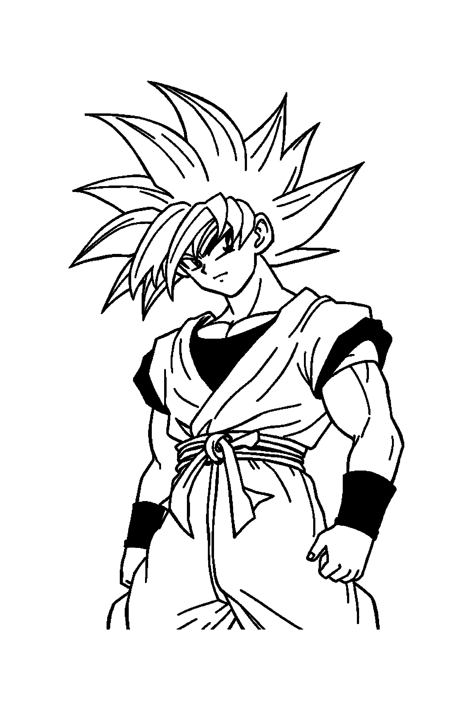Coloriage Dragon Ball gratuit à imprimer - scène verticale détaillée avec Piccolo et une aura Coloriage Dragon Ball gratuit à imprimer : scène verticale détaillée avec Piccolo et une aura