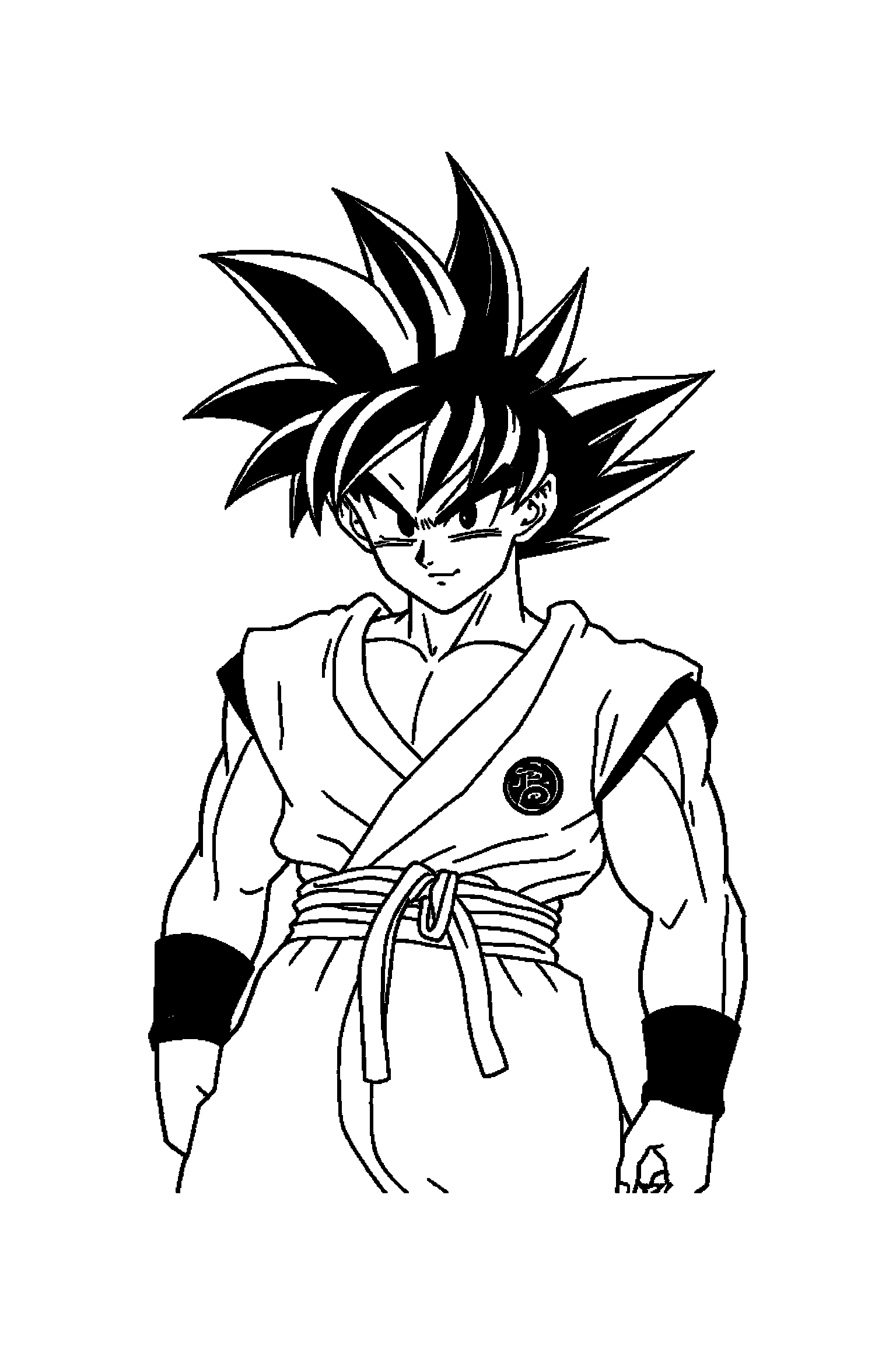 Coloriage Dragon Ball gratuit à imprimer - grand coloriage détaillé de un guerrier saiyan avec rochers Coloriage Dragon Ball gratuit à imprimer : grand coloriage détaillé de un guerrier saiyan avec rochers