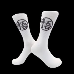 Chaussettes blanches Dragon Ball avec kanji « Go »
