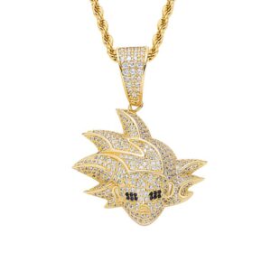 Collier Goku Dragon Ball Z, variante Argent ou Or plaqué
