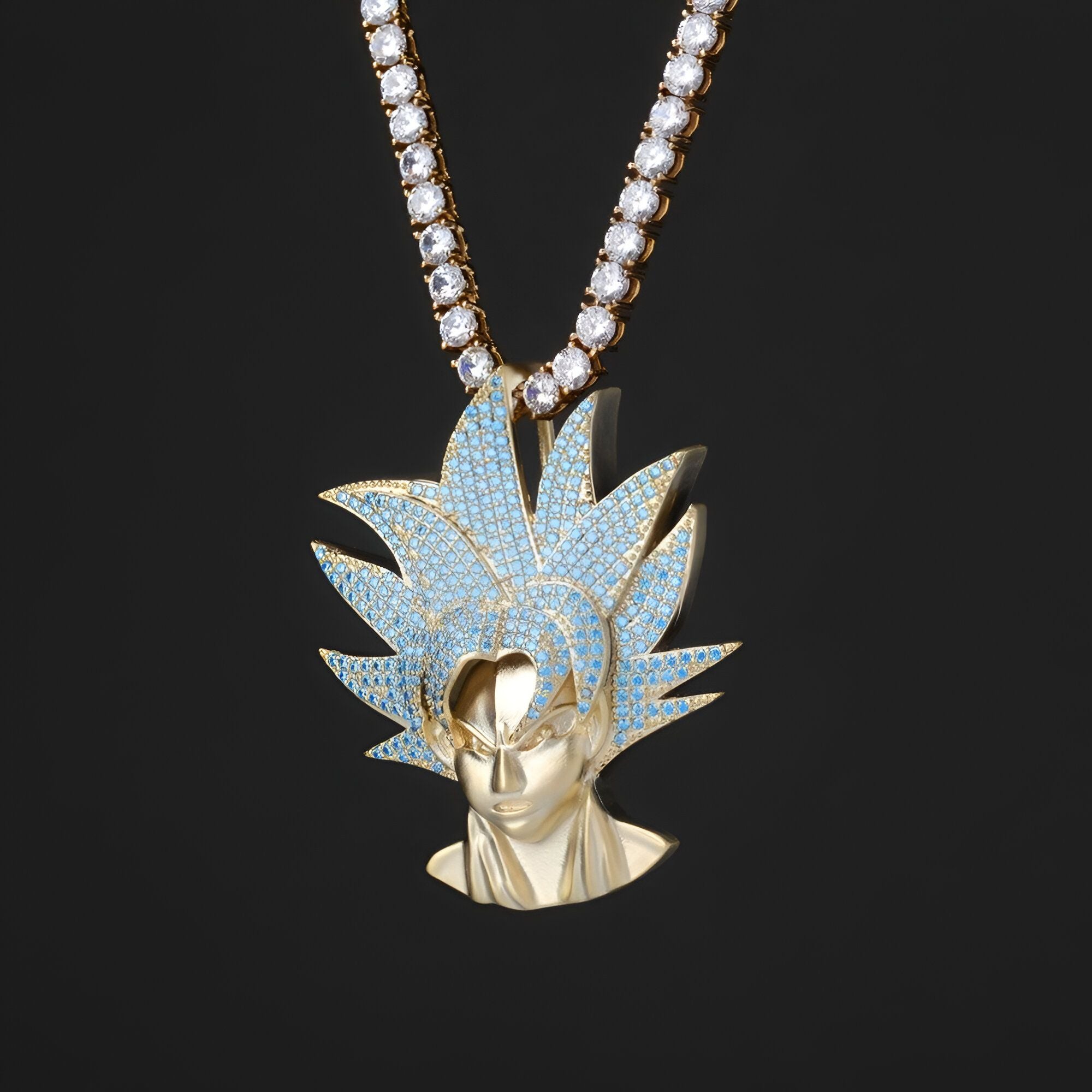Collier Goku Super Saiyan Dragon Ball Z en Plaqué Argent ou Plaqué Or – Image 2