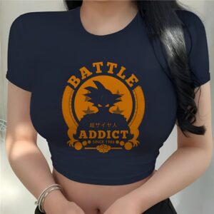 Crop Top Dragon Ball Goku Addict au Combat, tailles XS à 3XL