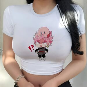 Crop top Dragon Ball avec Goku Rosé et Kirby