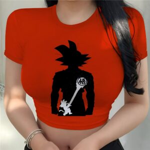 Crop top Dragon Ball avec kanji Kamehameha