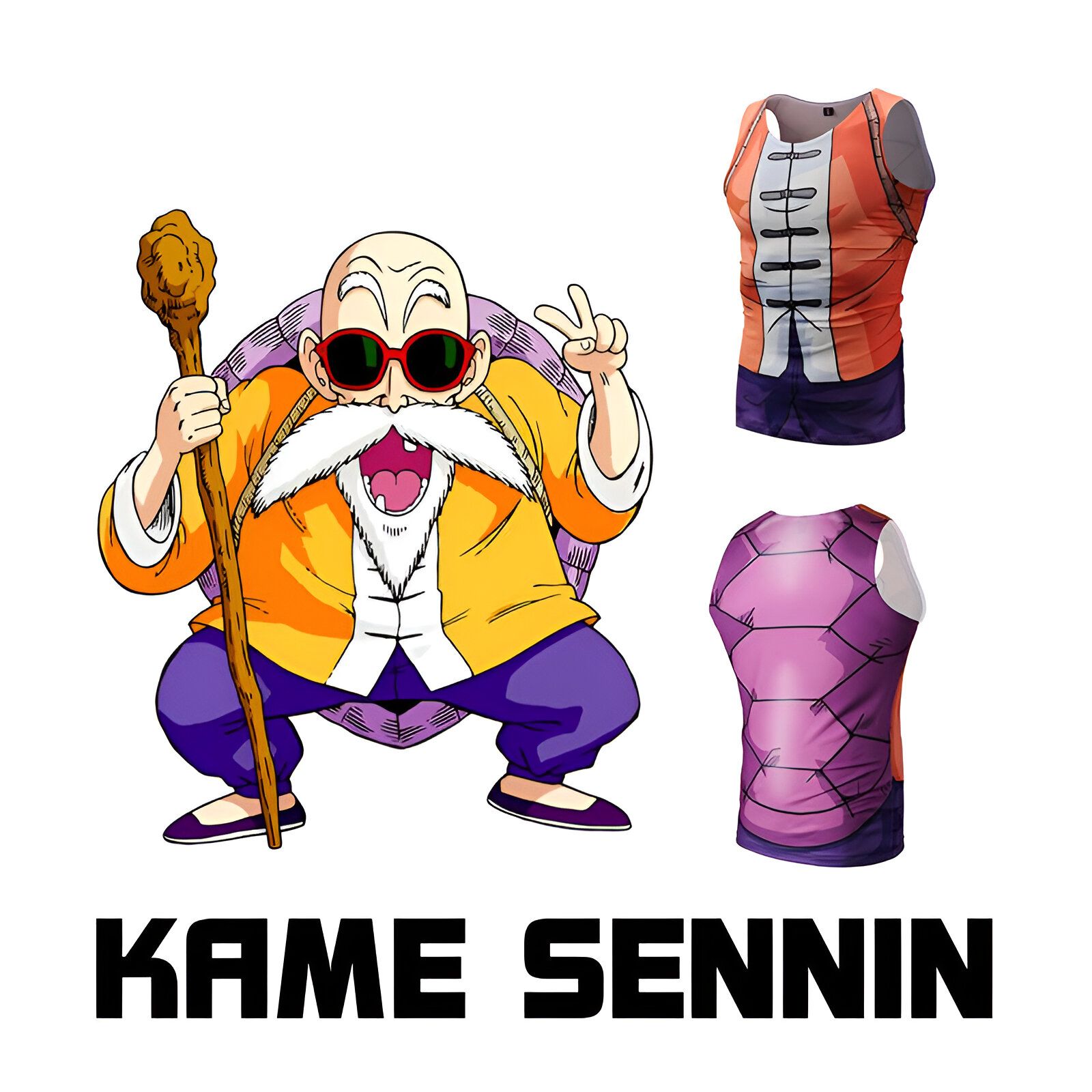 Débardeur Kame Sennin Dragon Ball Z en tailles M à 3XL – Image 3