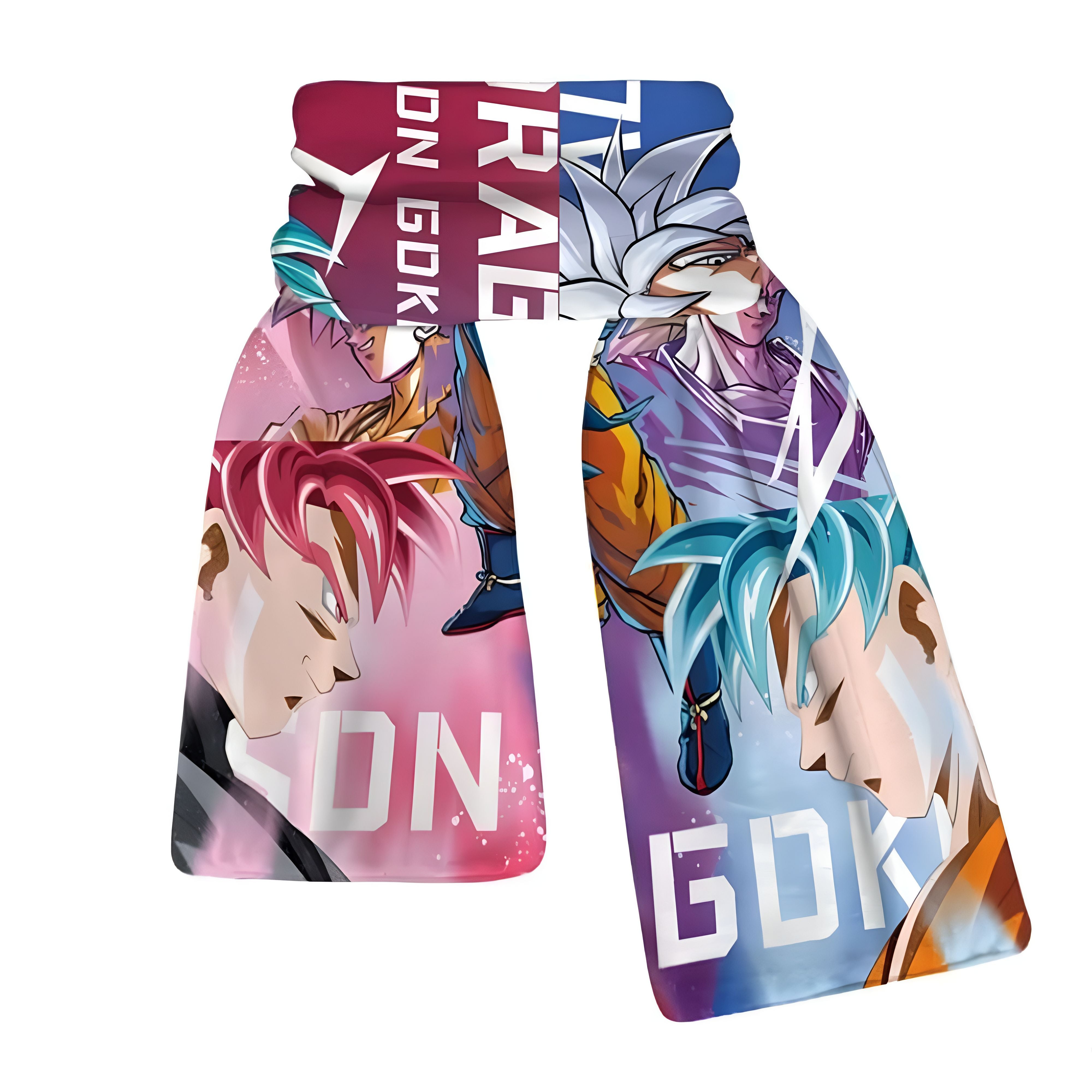 Écharpe Dragon Ball duel Goku et Goku Rosé