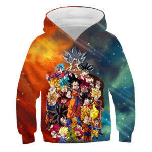 Article Dragon Ball avec guide des tailles XS à 5XL et 100 à 150