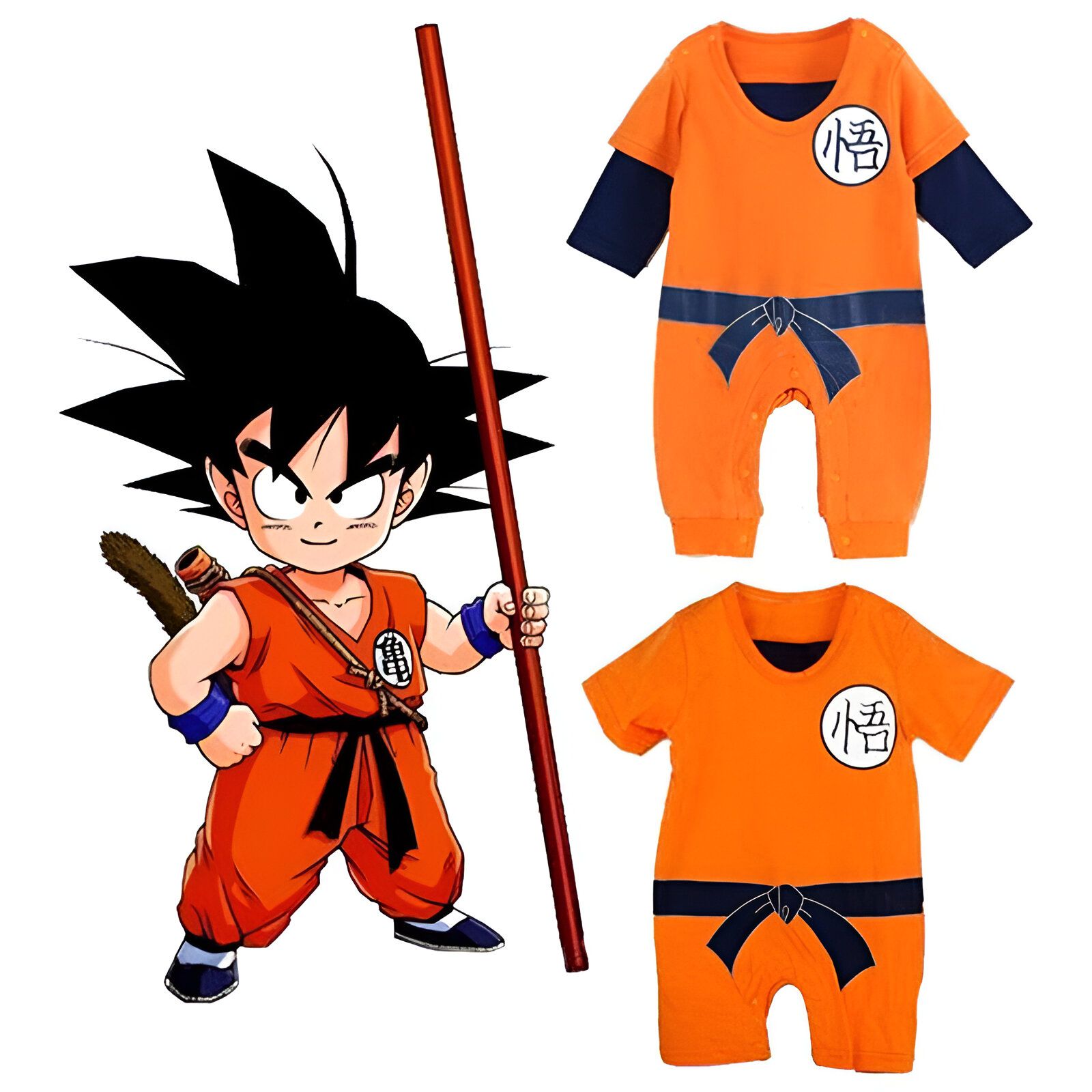 Grenouillère été enfant Dragon Ball Z Goku Kanji "Go" – Image 6