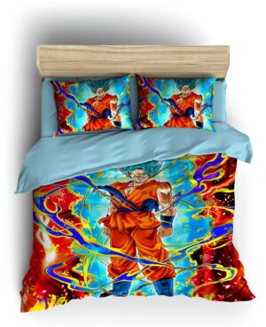 Housse de couette Dragon Ball Super Blue Kaioken, tailles au choix
