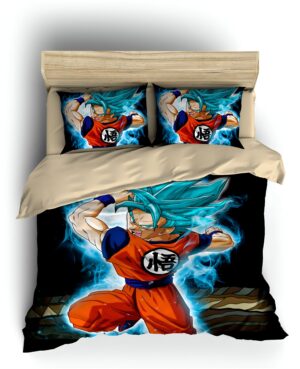 Housse de couette DBS Goku Blue Attaque, tailles au choix