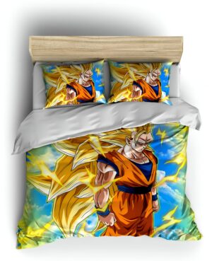 Housse de couette Dragon Ball Z Goku Super Saiyan 3, du Simple au King