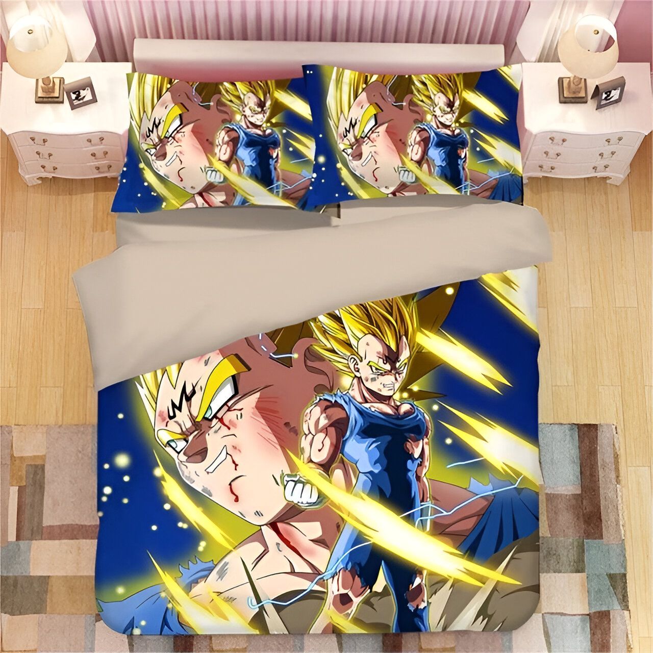 Housse de couette Dragon Ball Z Majin Vegeta, tailles Simple à King – Image 4