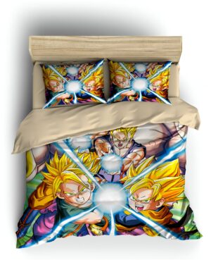 Housse de couette DBZ Minis Saiyans pour lit simple à king