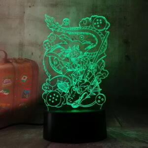 Lampe LED 3D Goku Petit & Shenron