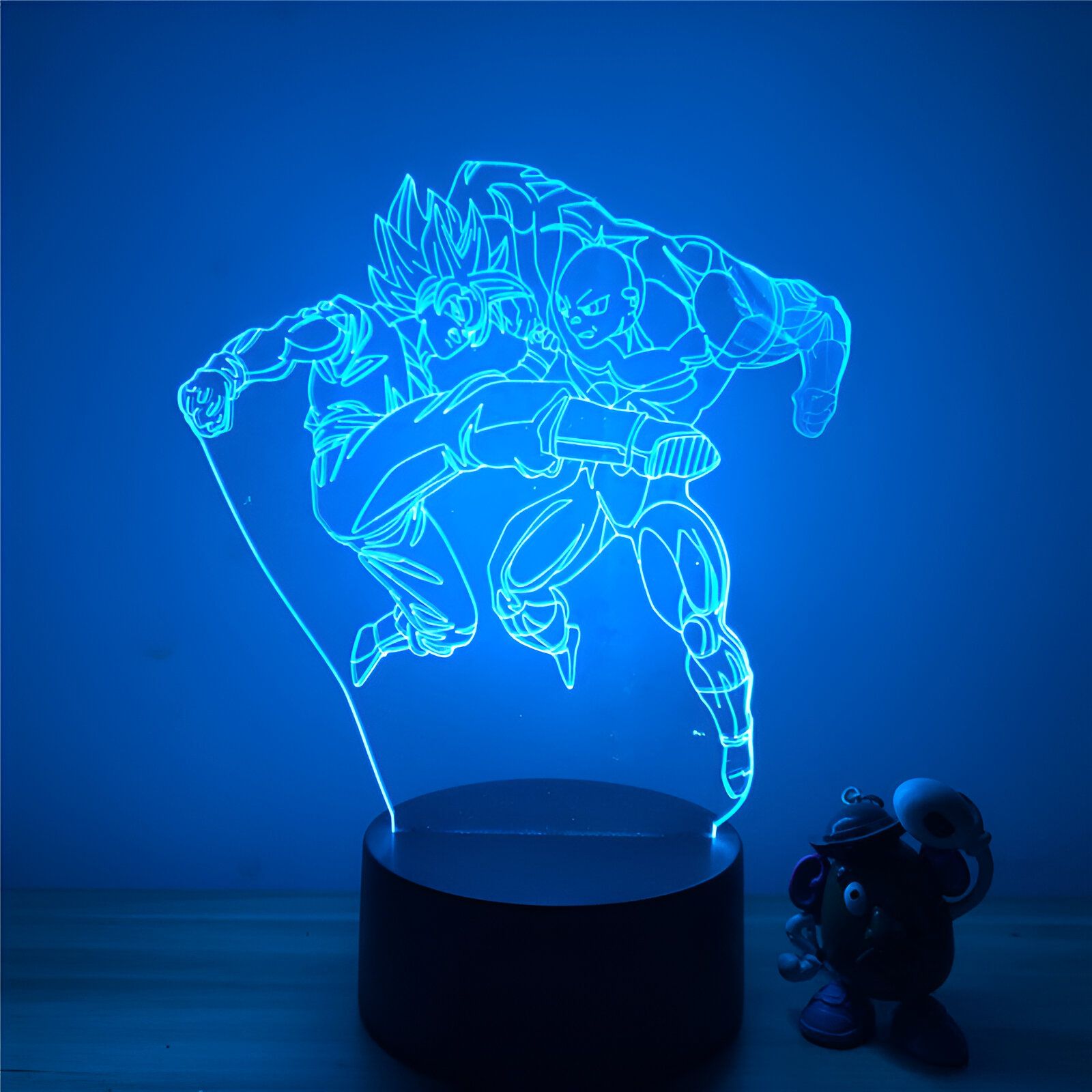 Lampe LED 3D Goku vs Jiren le Gris