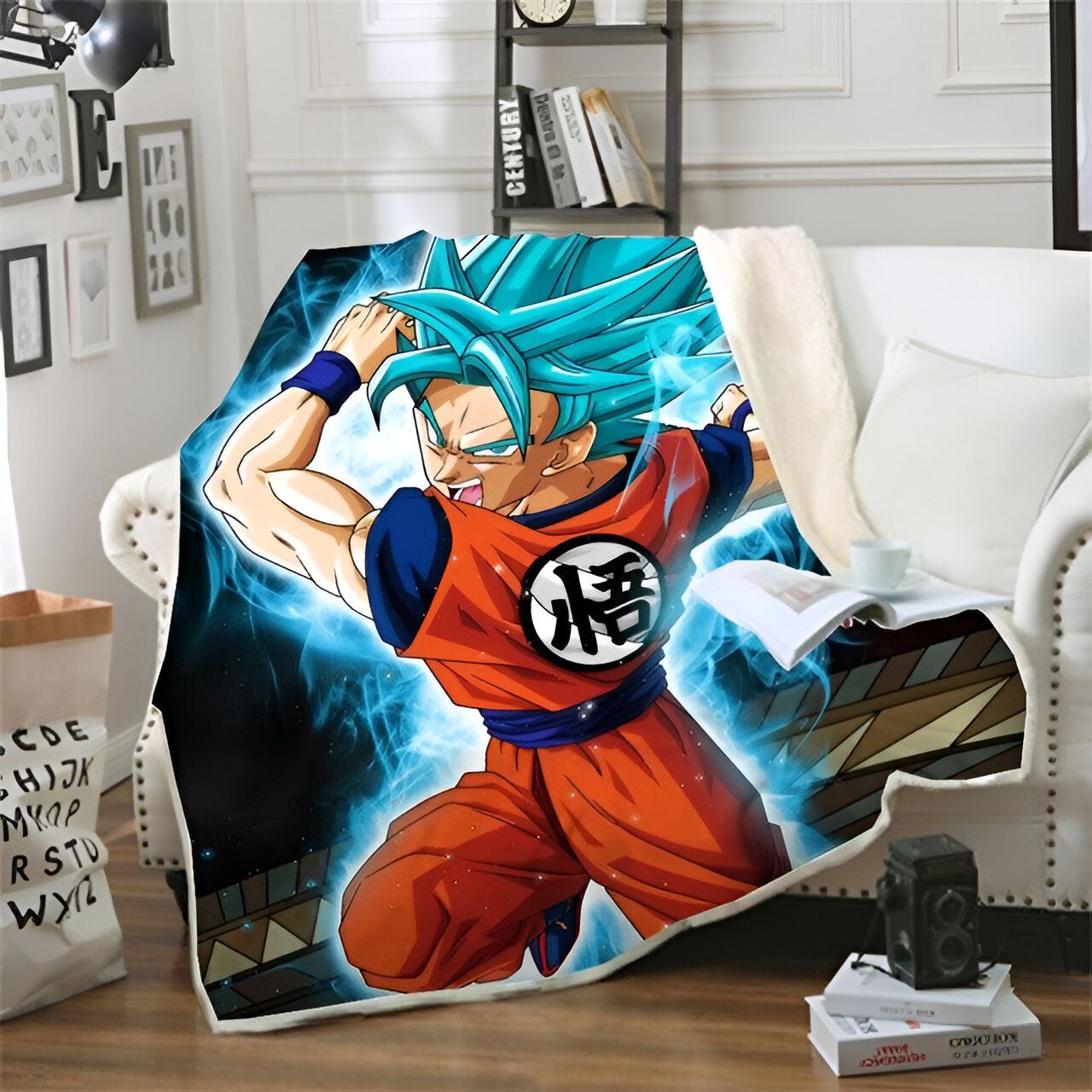 Plaid Dragon Ball Super Goku SSJ Blue 150X200cm
