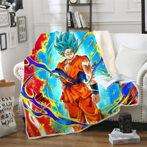 Plaid Dragon Ball Super Goku Blue 150X200cm