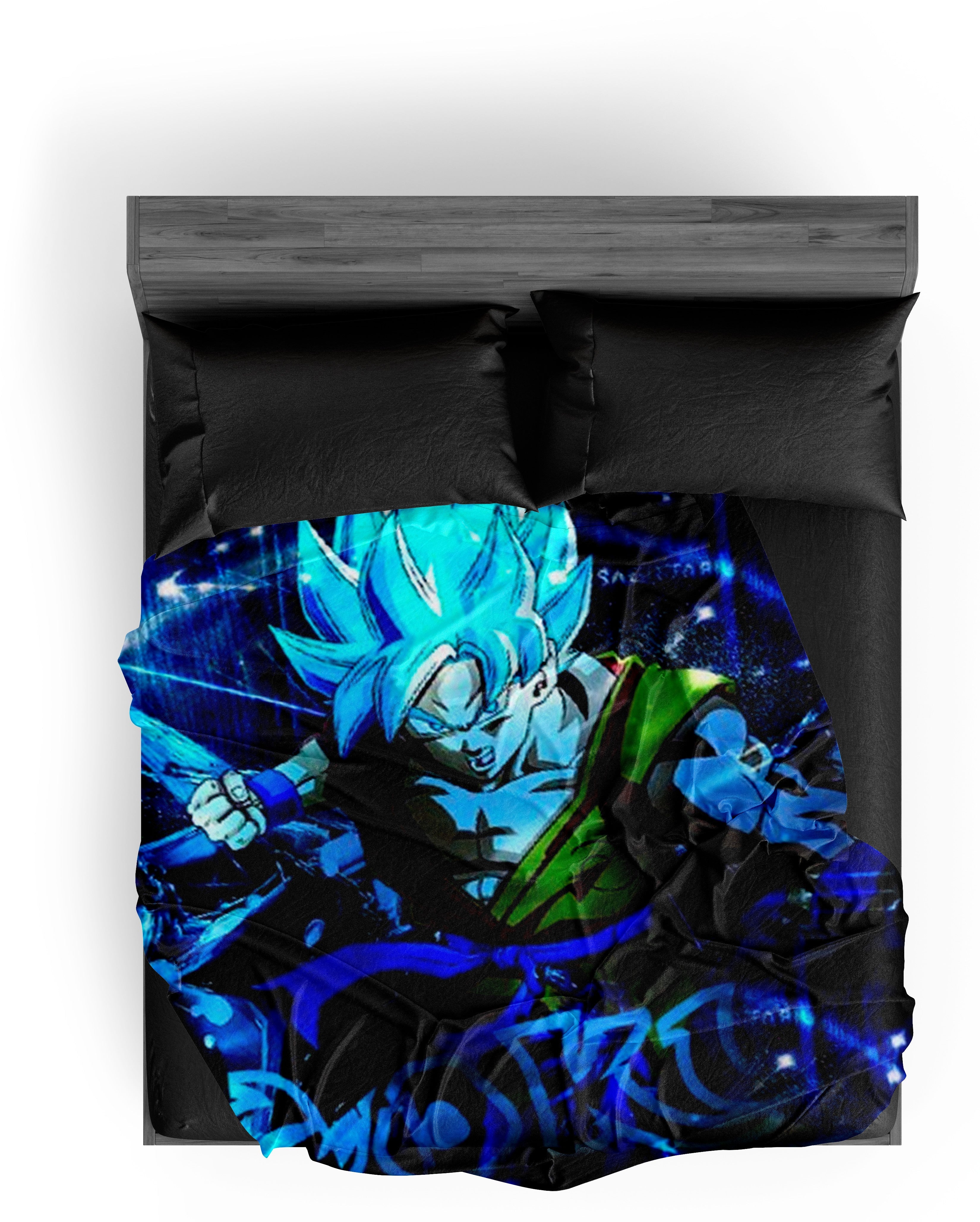 Plaid Dragon Ball Super Goku Blue 150X200cm – Image 2