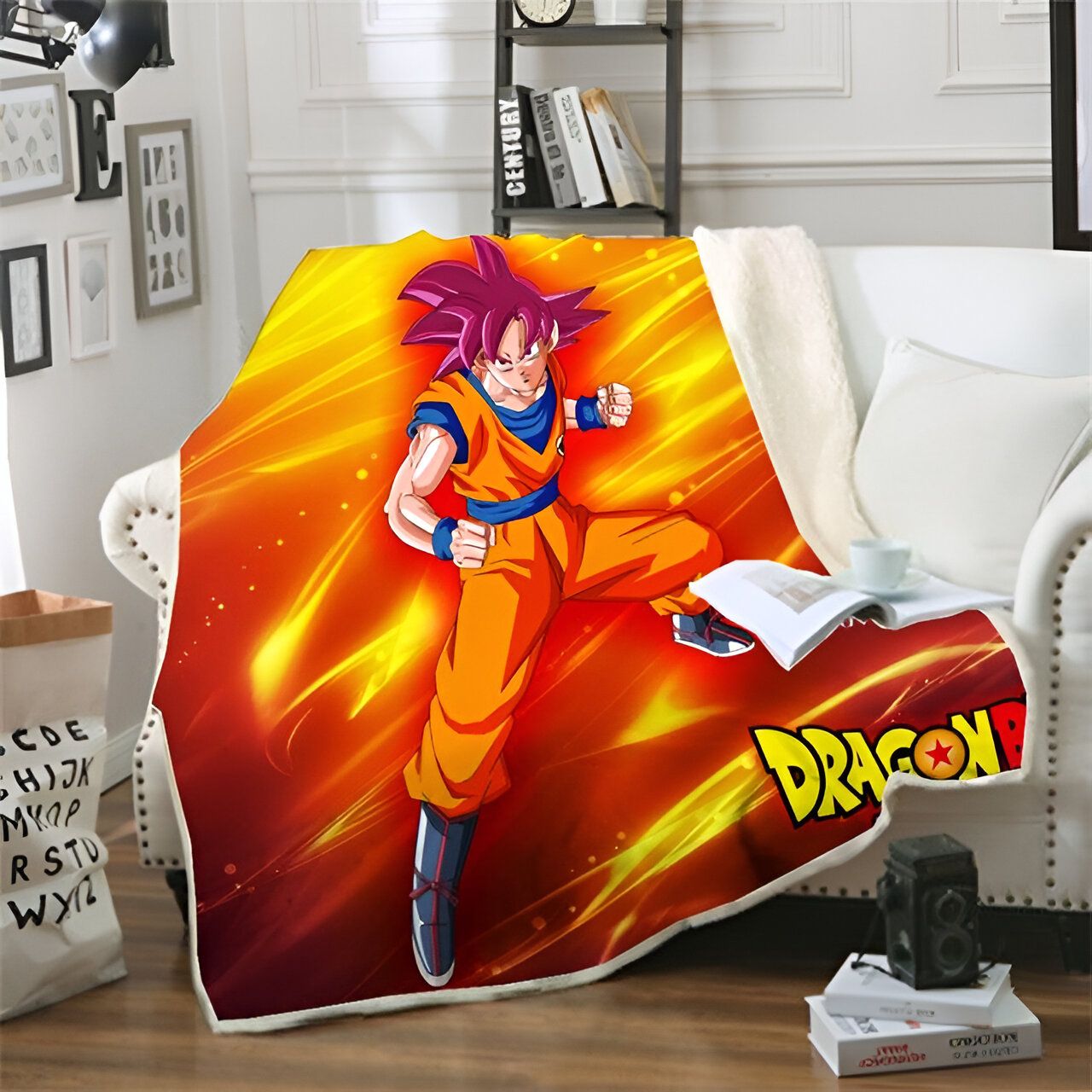 Plaid Dragon Ball Super Goku SSJ God 150X200cm