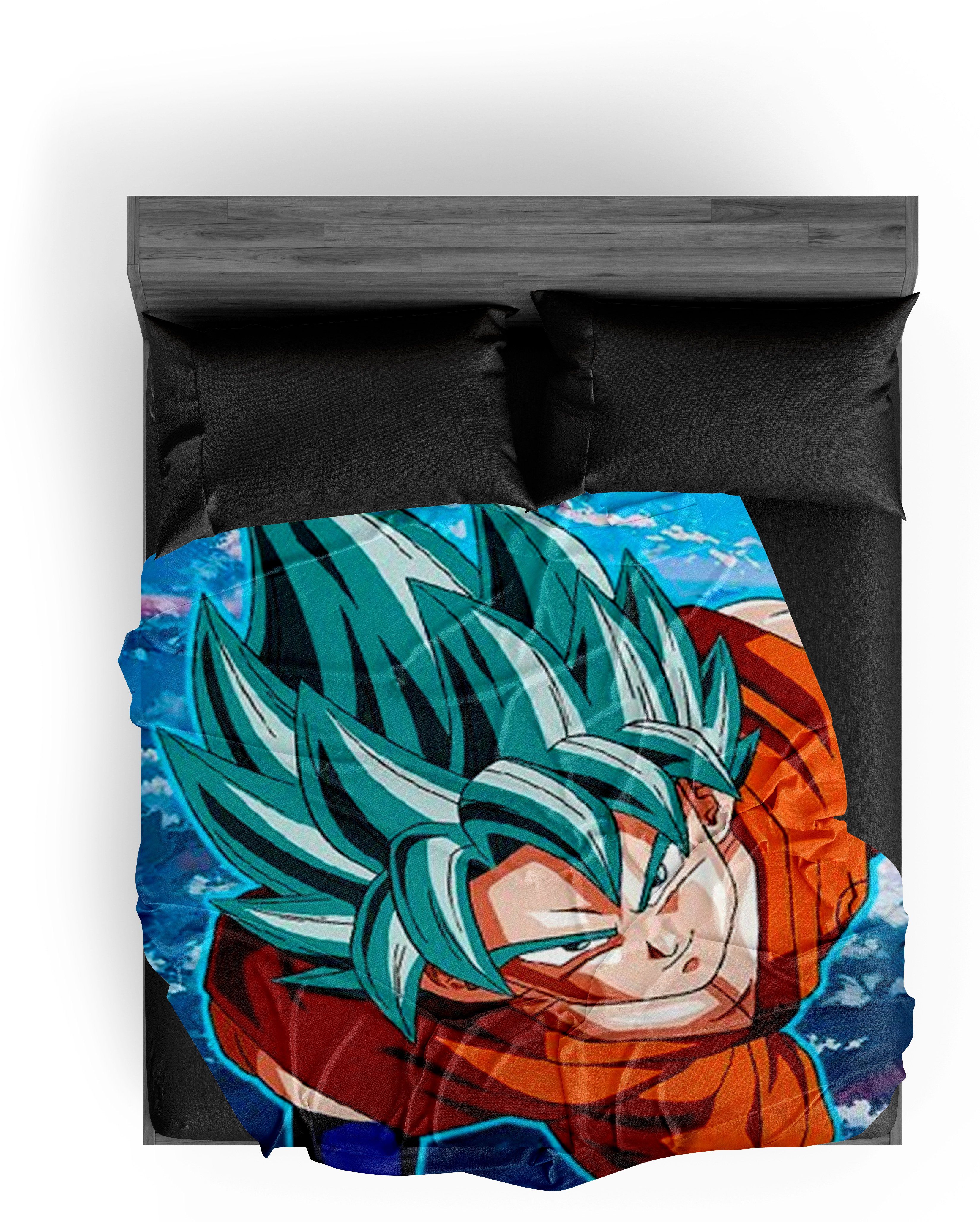 Plaid Dragon Ball Z Sangoku SSJ Blue 150X200cm – Image 2