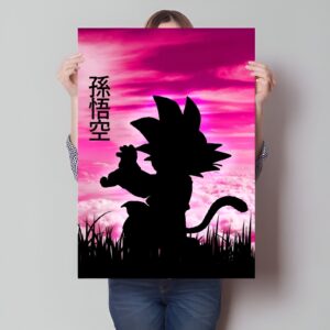 Poster Dragon Ball de Goku en entraînement Kamehameha